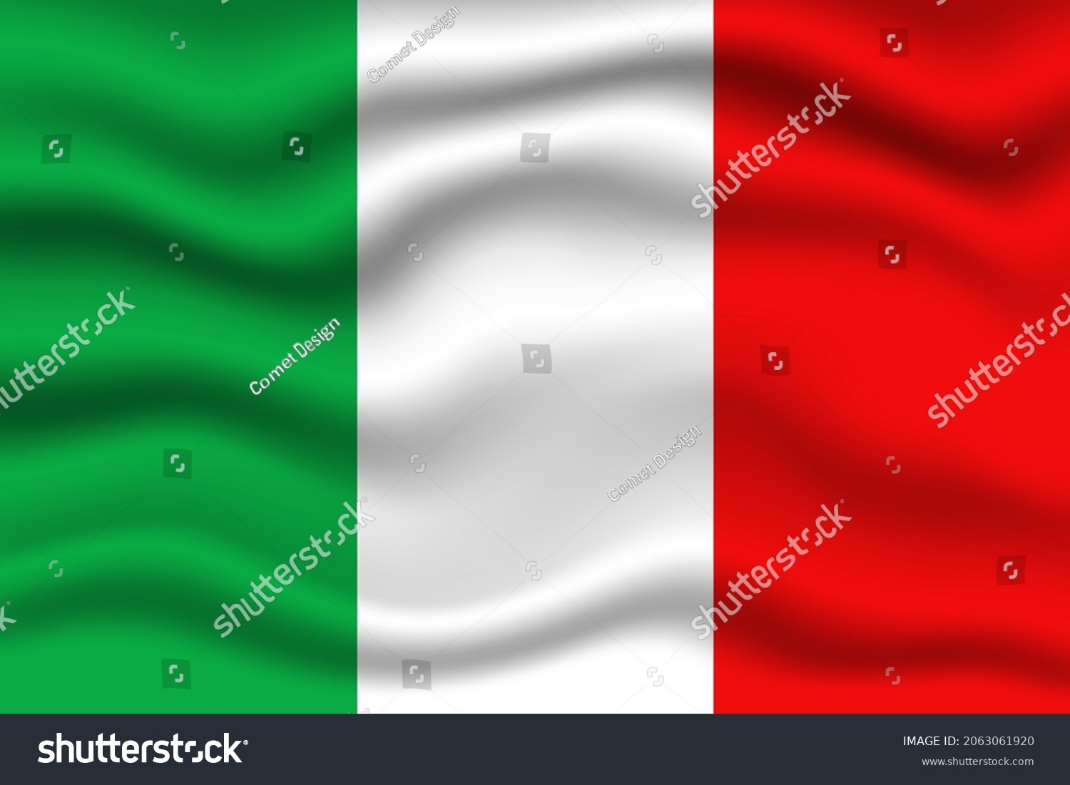 Italy Wave On Flag Realistic Effect Stock Vector (Royalty Free ...