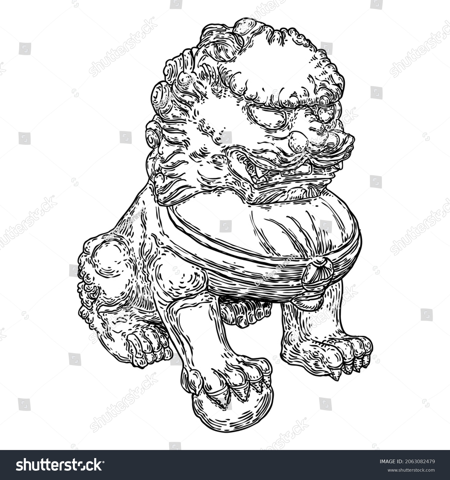 Chinese Imperial Guardian Lion Used Palaces Stock Vector (Royalty Free ...