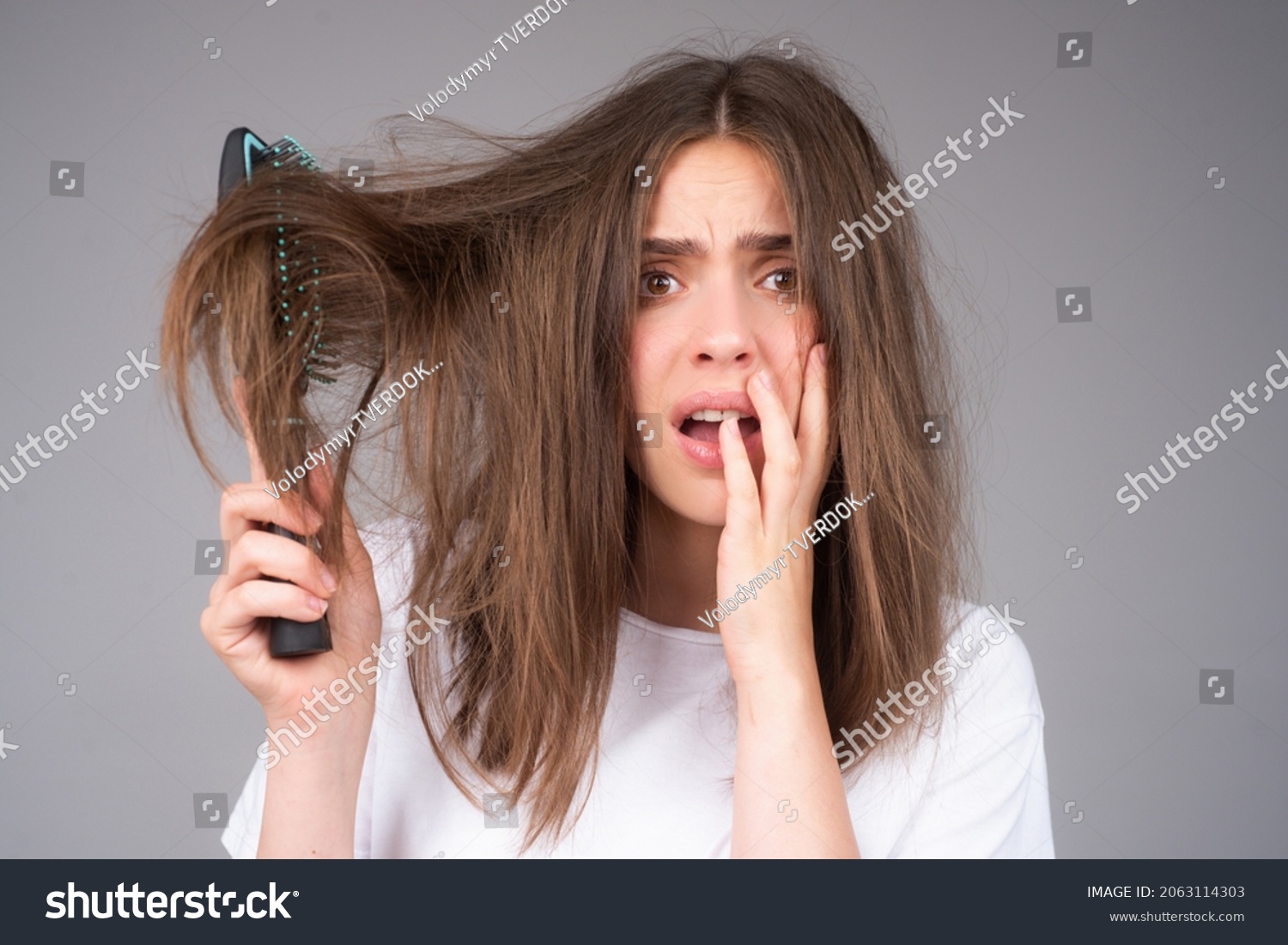 Woman Hand Holding Comb Serious Hair Stock Photo 2063114303 | Shutterstock