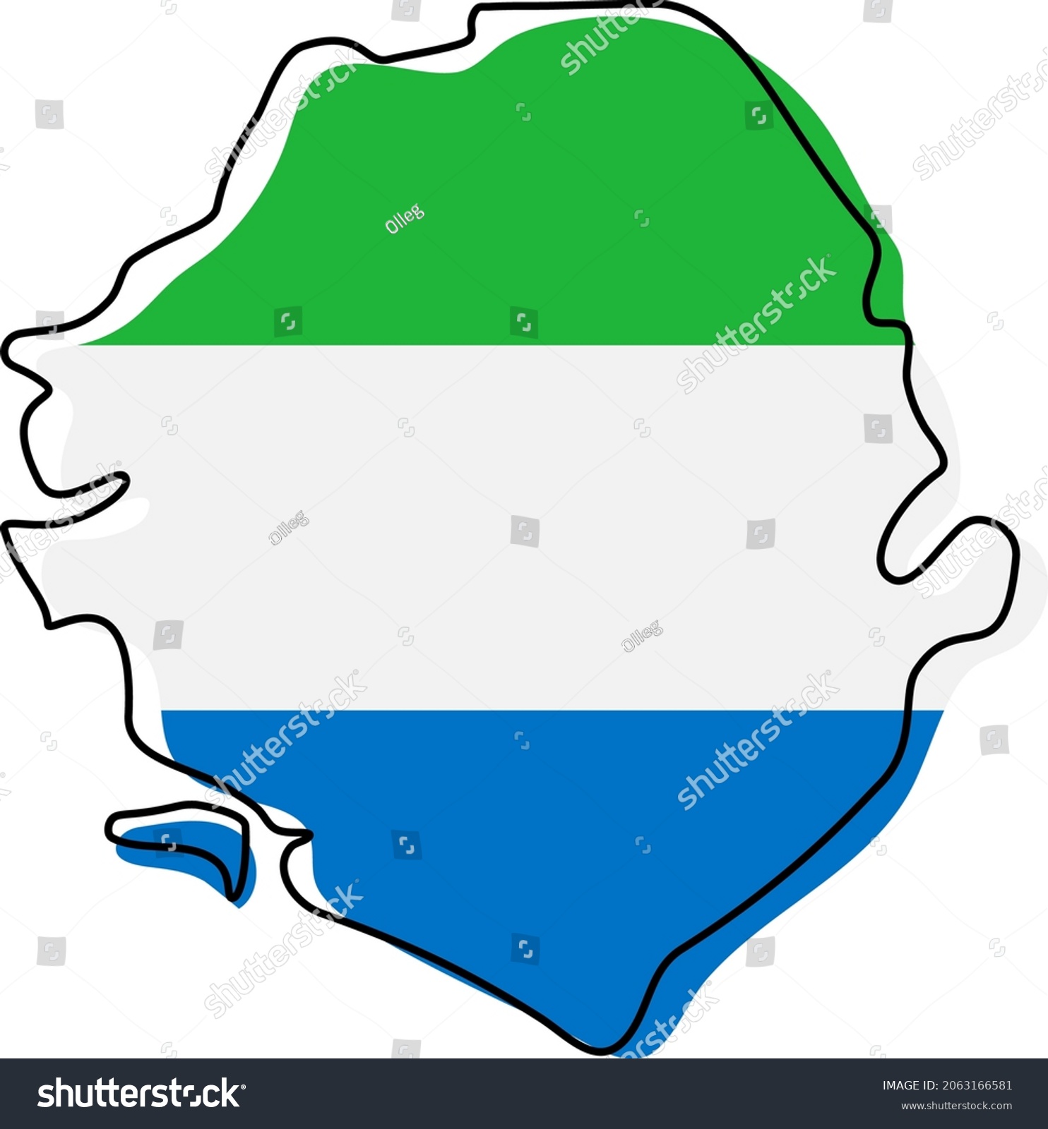 Stylized Outline Map Sierra Leone National Stock Vector (Royalty Free ...