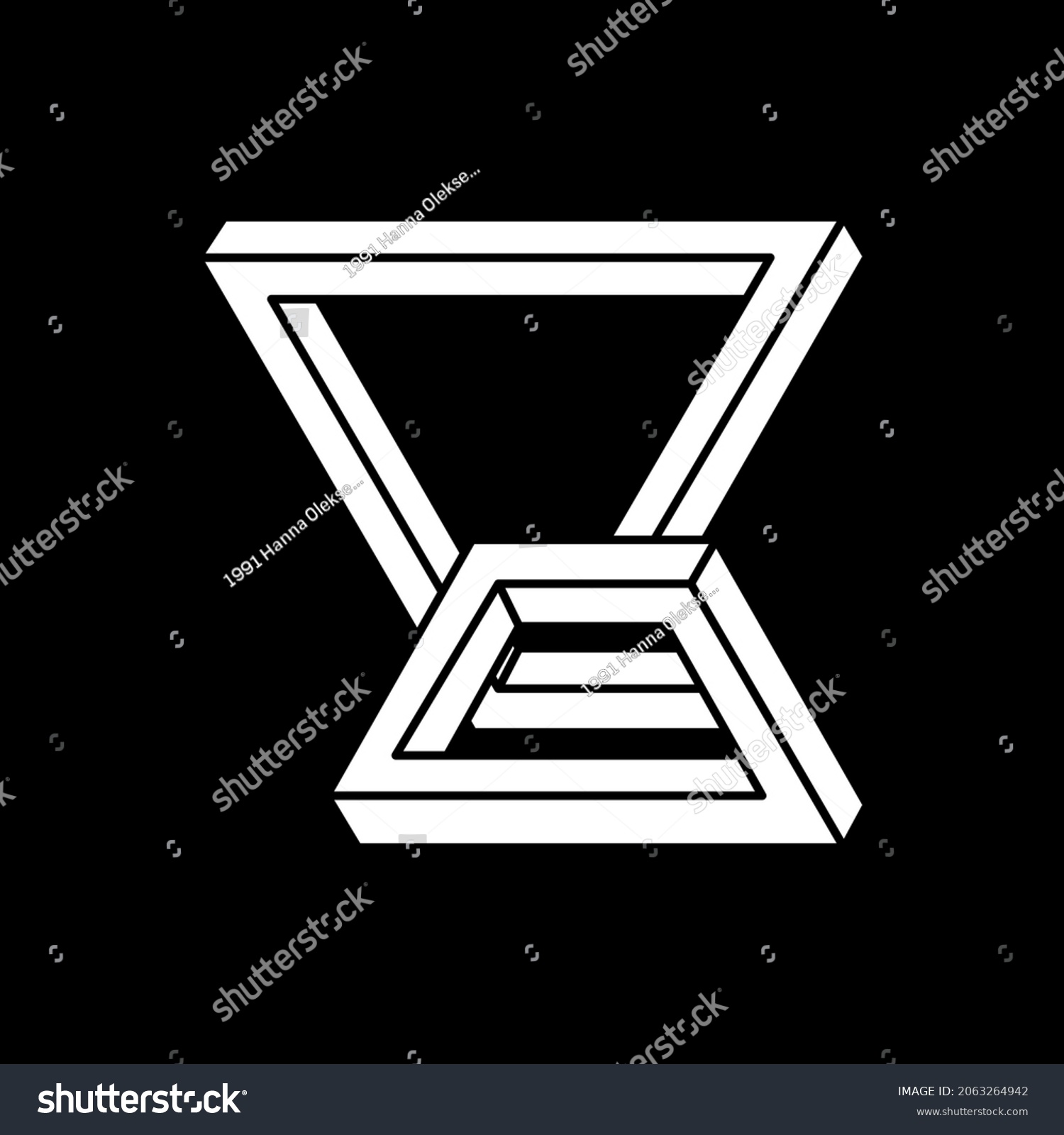 Impossible Shapes Optical Illusion Vector Escher Stock Vector (Royalty ...