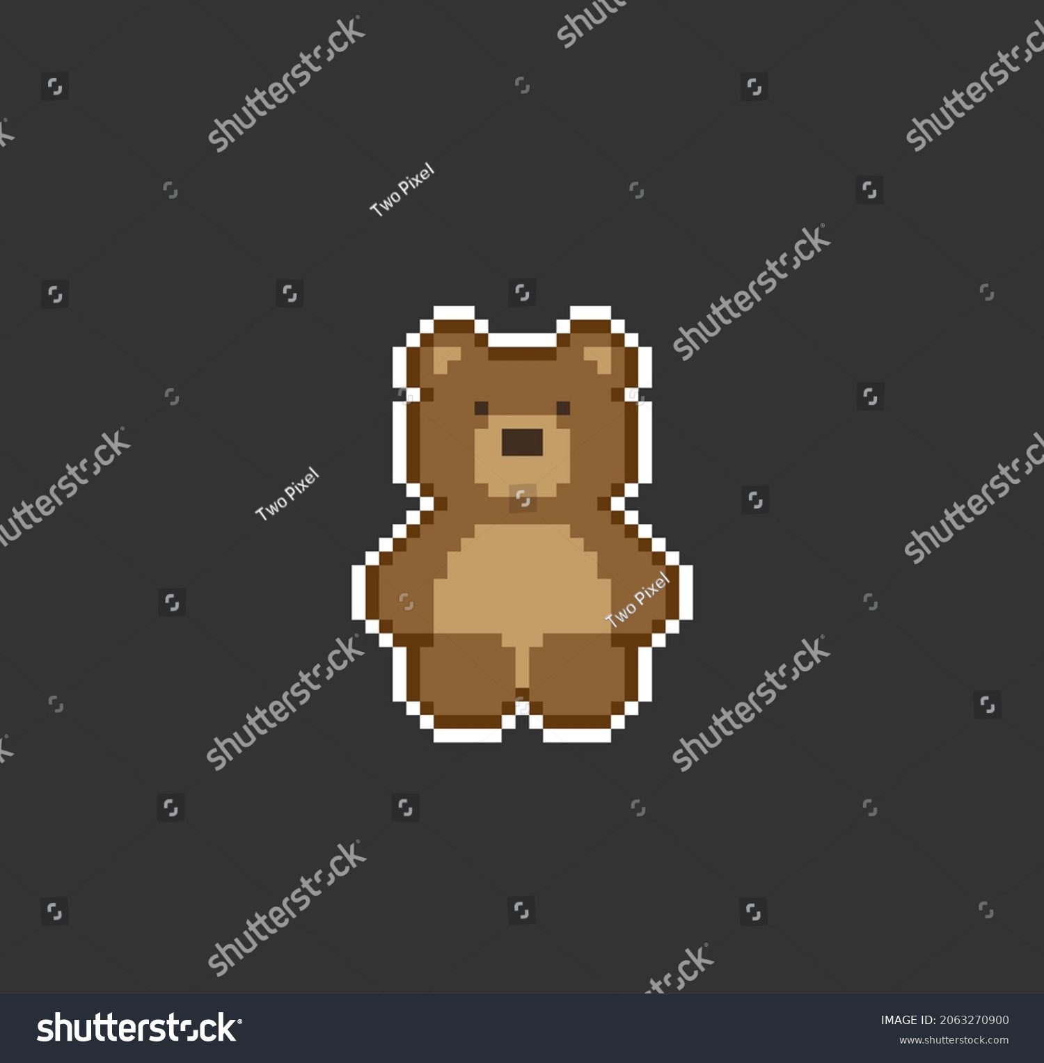 Pixel 8 Bit Brown Bear Sitting Stock Vector (Royalty Free) 2063270900 ...