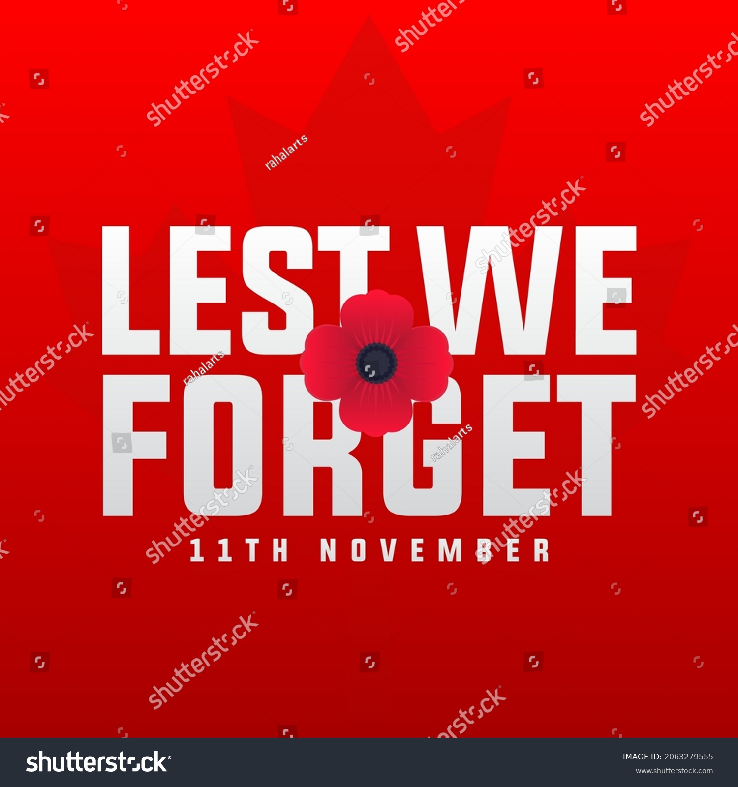 Remembrance Day 11th November Lest We Stock Vector (Royalty Free ...