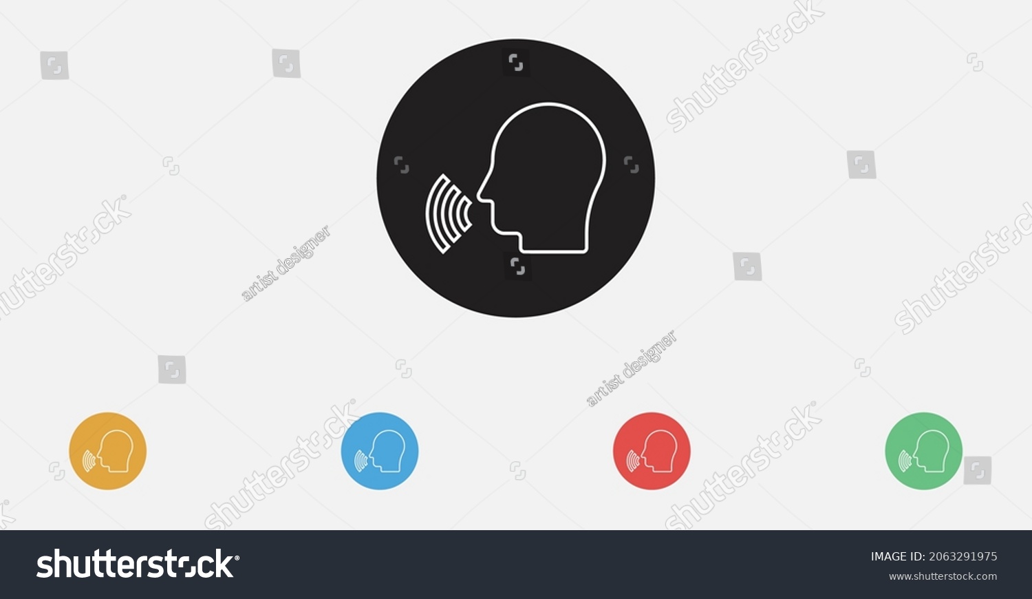 Speaking Icon Man Open Mouth Sound Stock Vector (Royalty Free ...