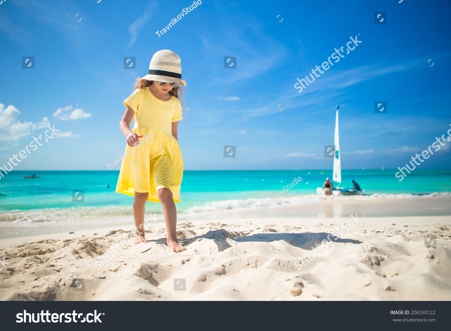 Adorable Little Girl Sea On Tropical Stock Photo 206330122 | Shutterstock