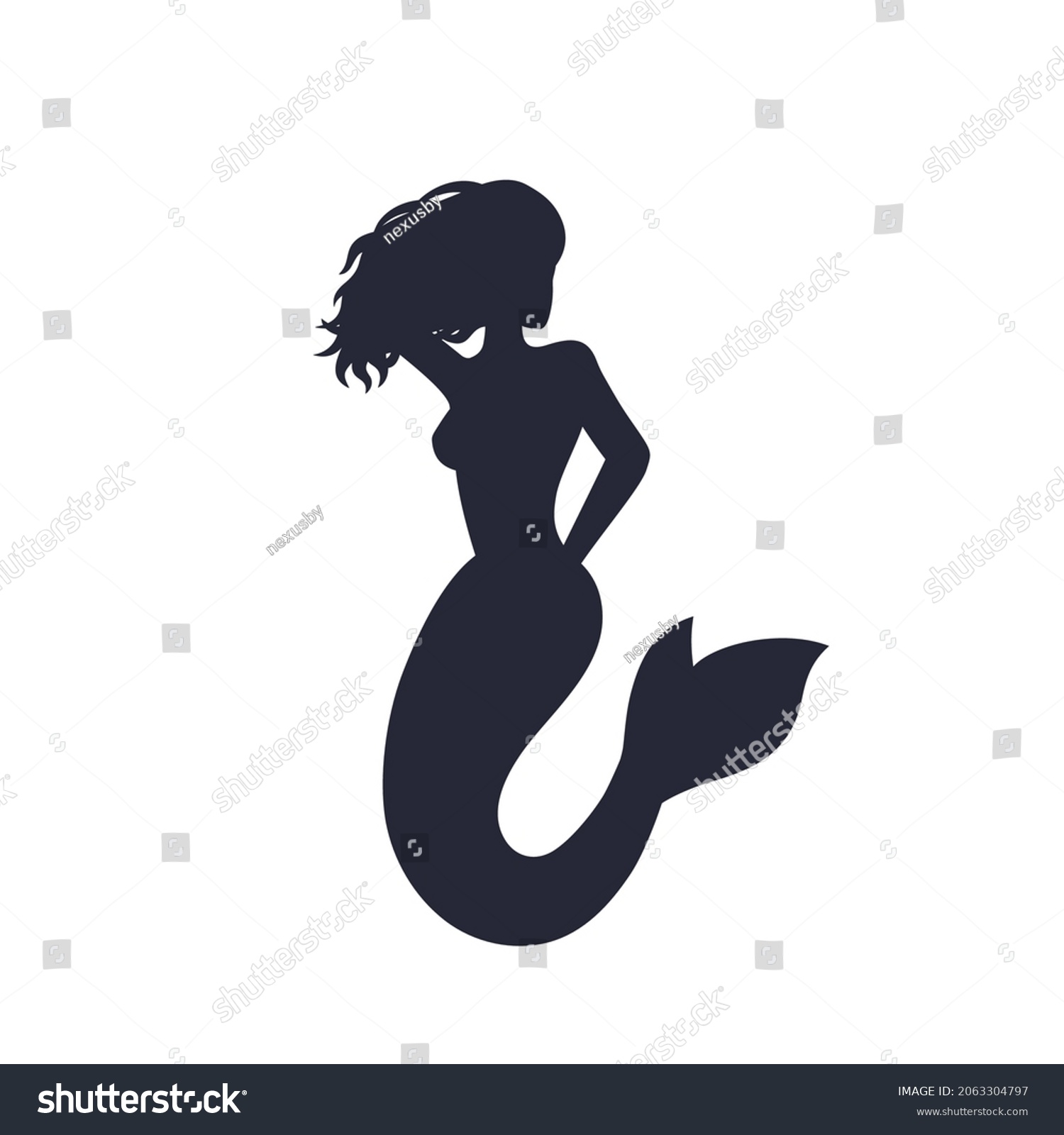 Mermaid Sea Maid Silhouette Vector Stock Vector (Royalty Free ...