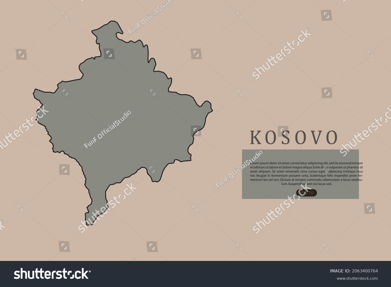 Kosovo Map World Map Vector Template Stock Vector Royalty Free   Stock Vector Kosovo Map World Map Vector Template With Old Classic Style And Gray Color On Map Isolated On 2063400764 