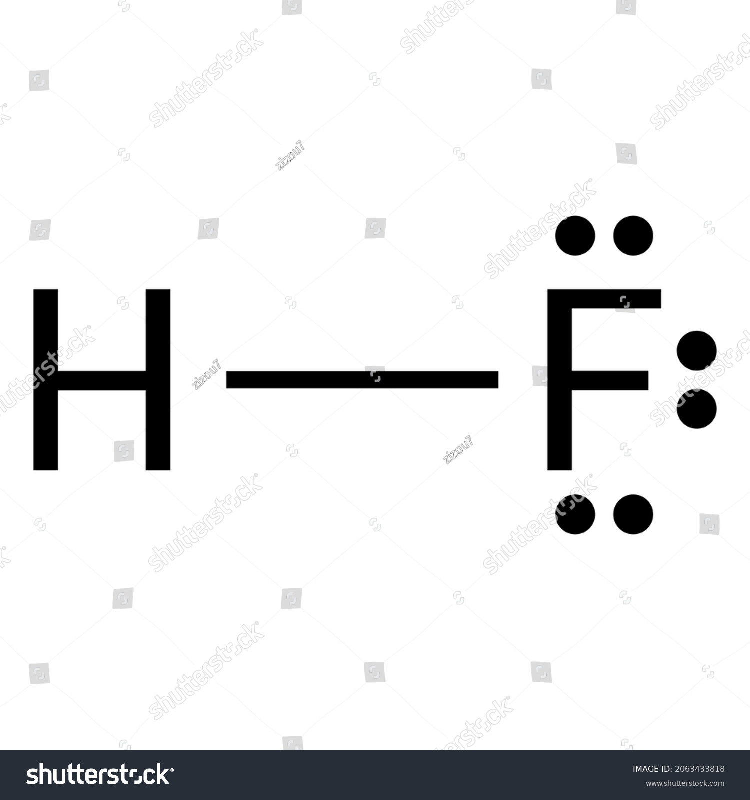 Covalent Bond Hydrogen Fluoride Stock Vector Royalty Free 2063433818 Shutterstock 1309