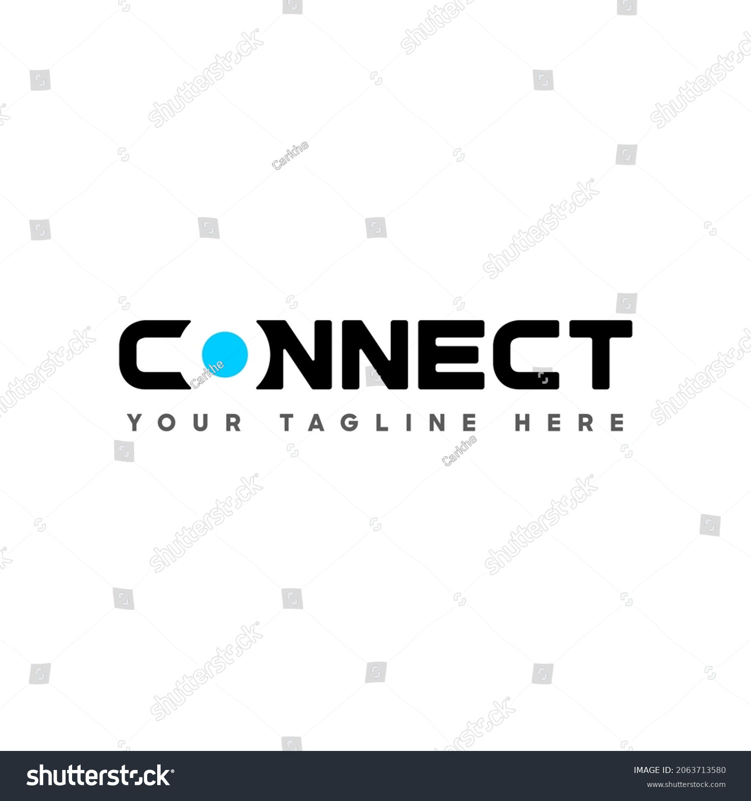 Connect Black Turquoise Uppercase Logo Design Stock Vector (Royalty ...