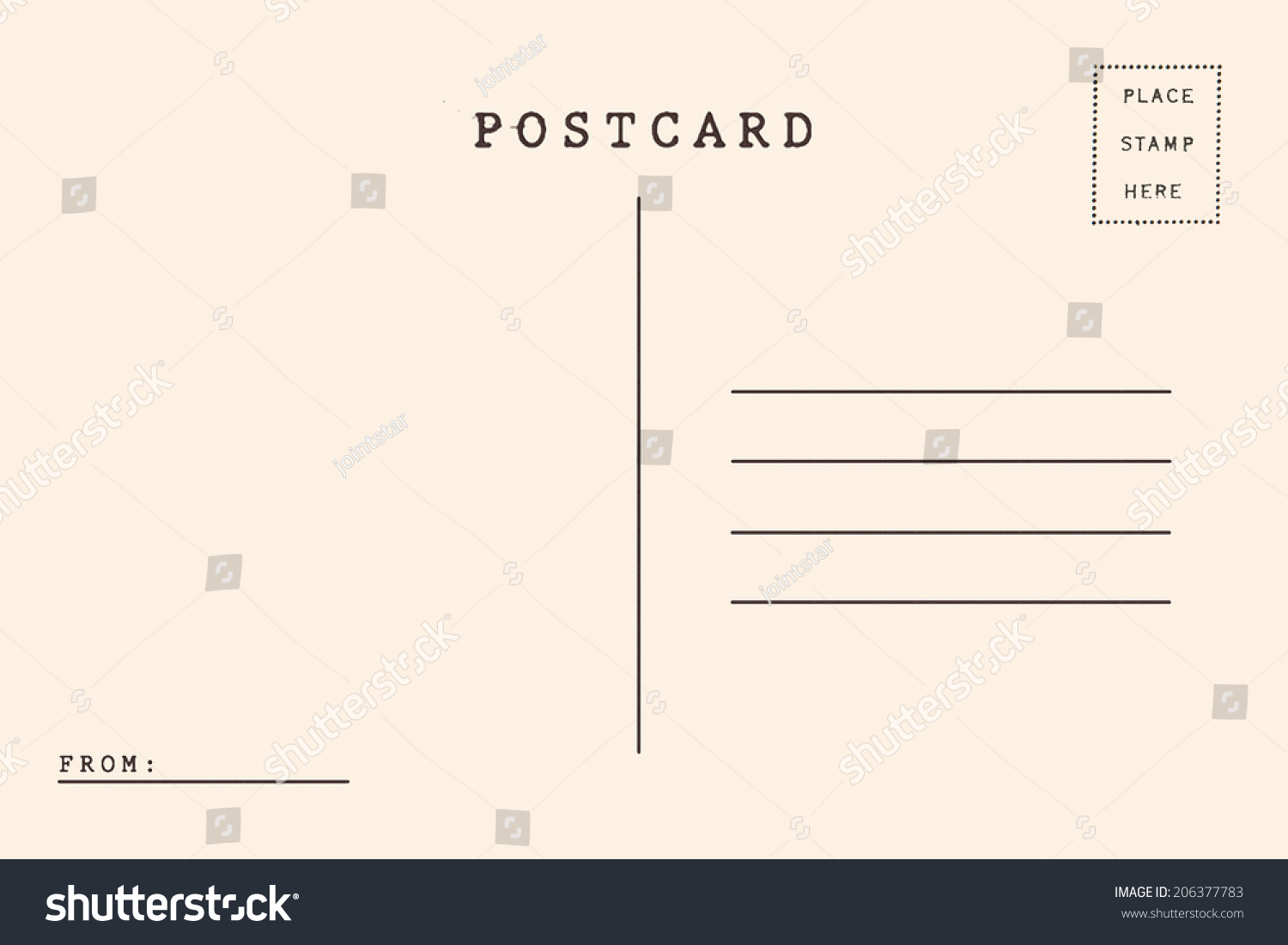 Back Vintage Blank Postcard Stock Photo 206377783 | Shutterstock