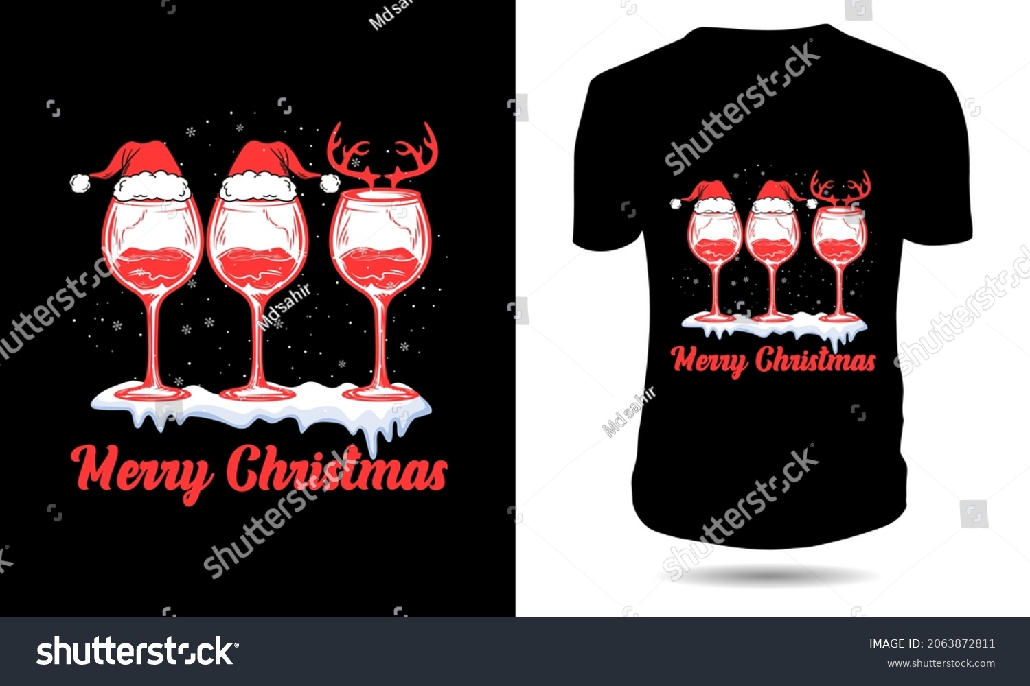 Beer Christmas Tshirt Design Merry Christmas Stock Vector Royalty Free