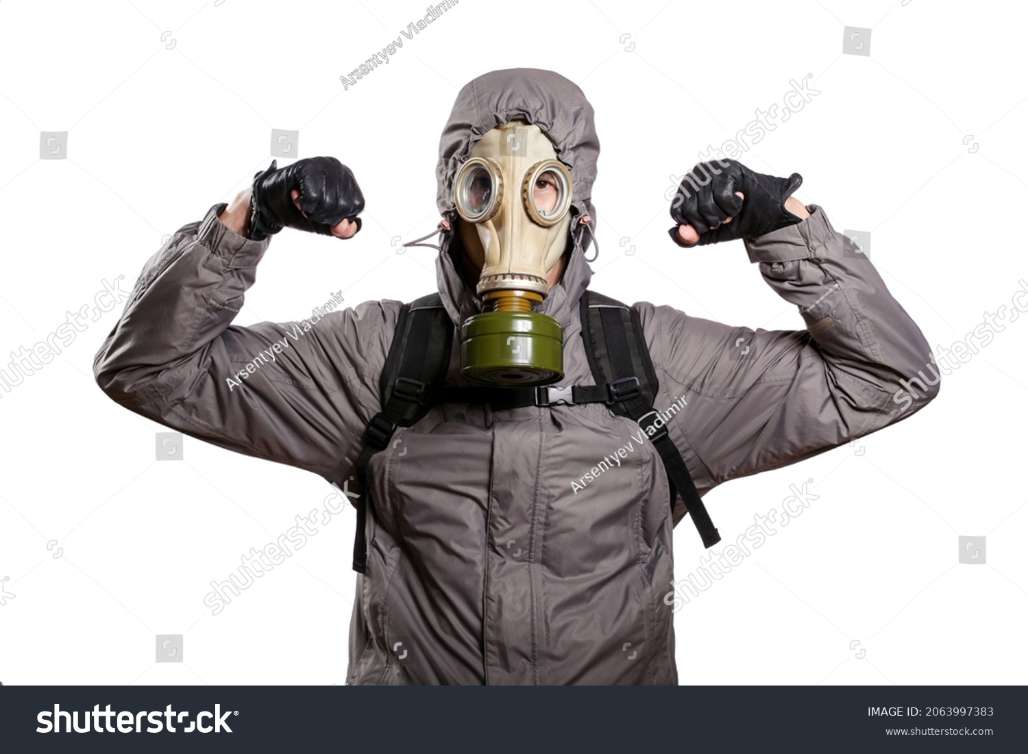 Isolated Shot Man Dressed Gas Mask Stock Photo 2063997383 | Shutterstock