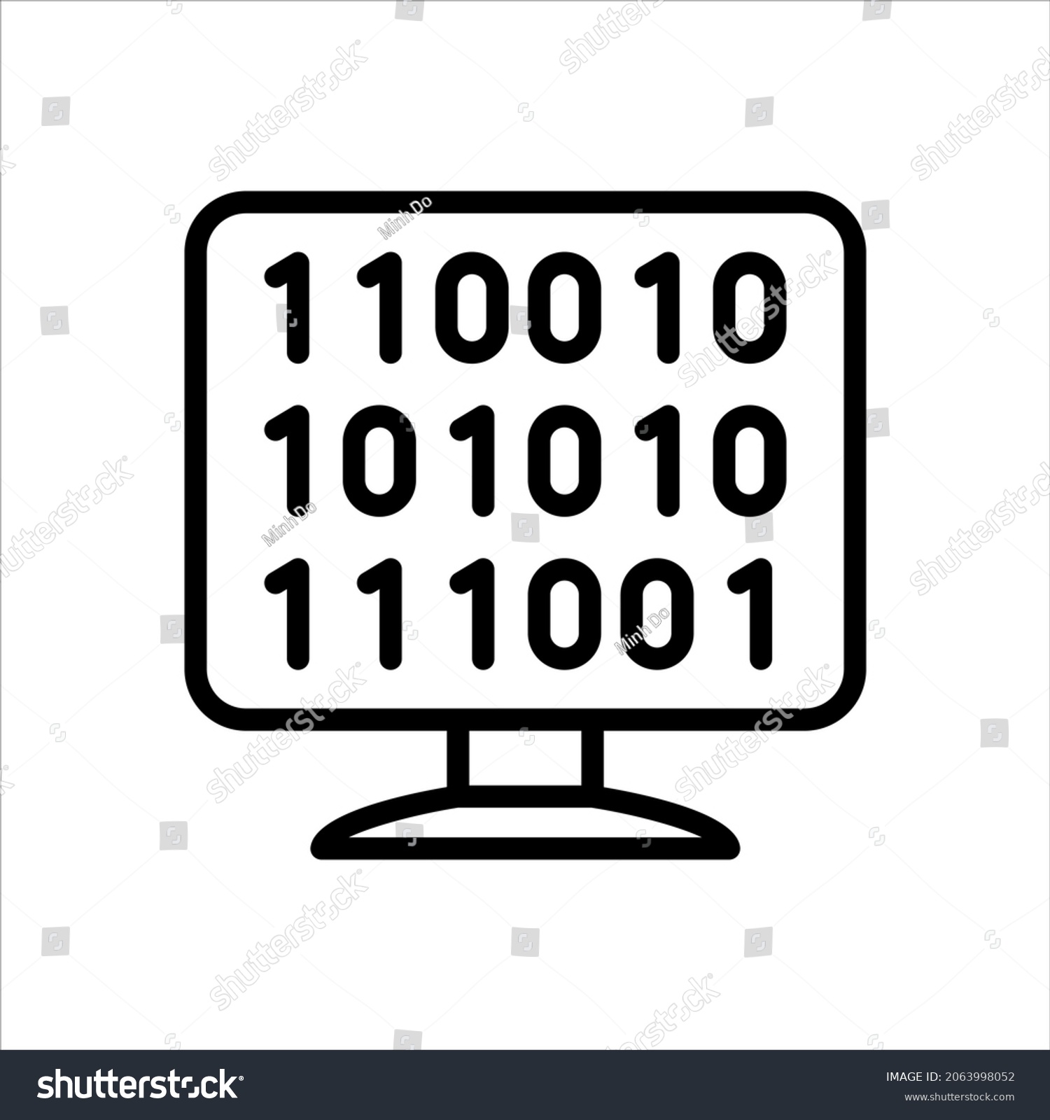 Computer Code Vector Icon Symbol Design Stock Vector (Royalty Free ...