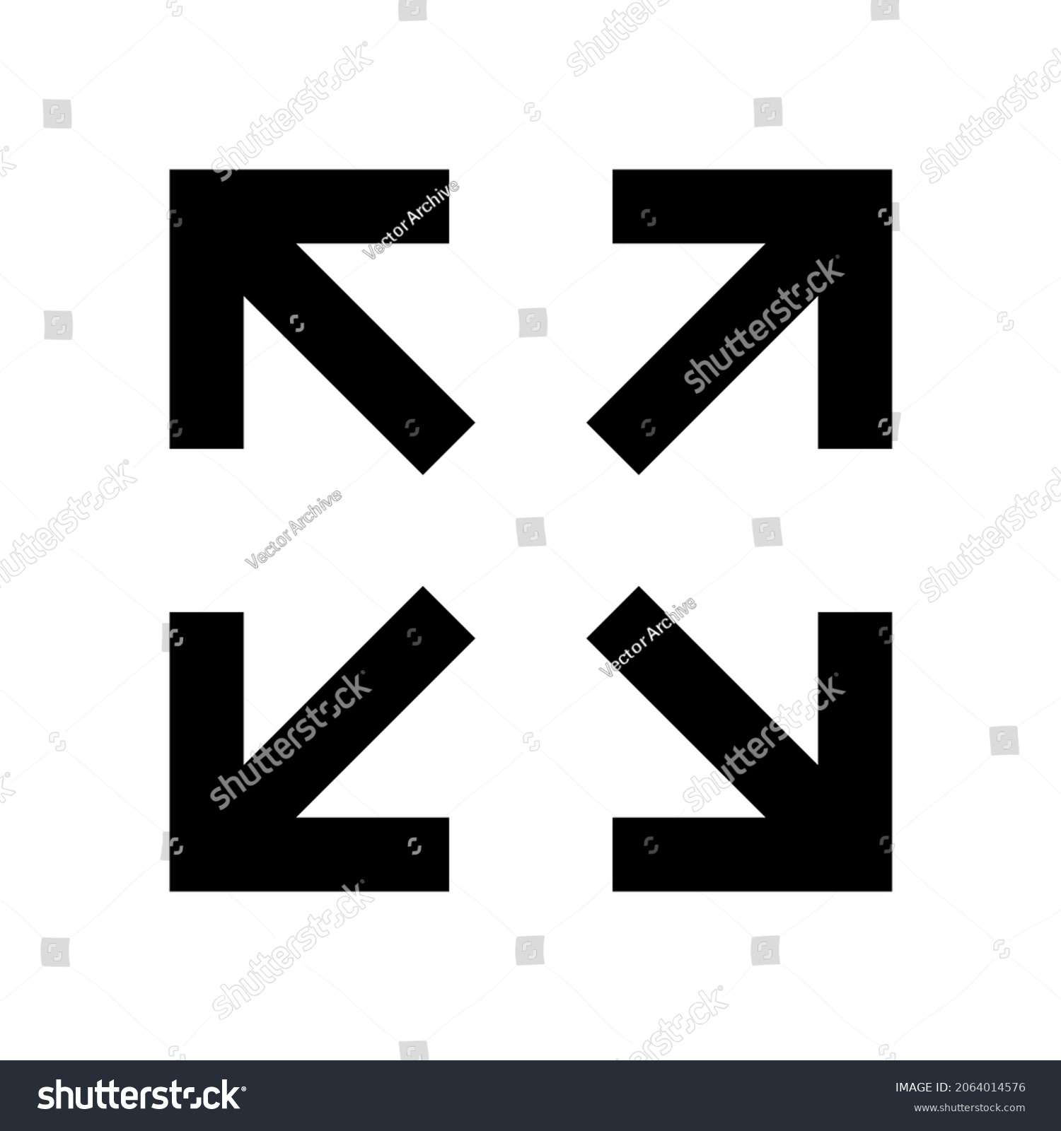 Full Screen Button Icon Vector Icon เวกเตอร์สต็อก (ปลอดค่าลิขสิทธิ์