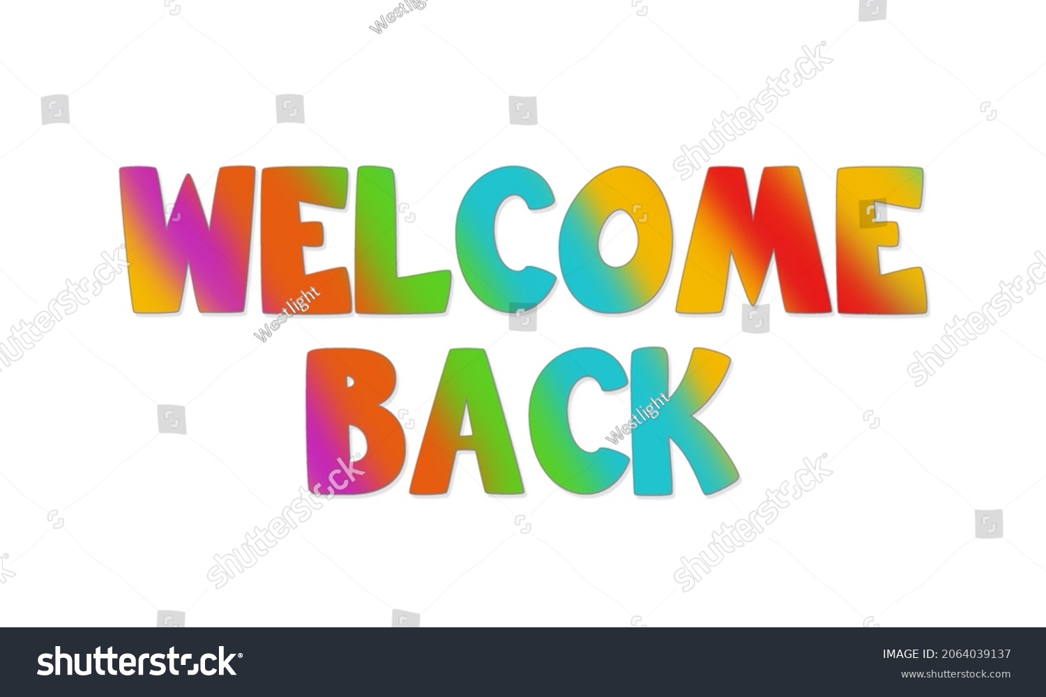 Welcome Back Sign Bubble Letters Edges Stock Illustration 2064039137 ...