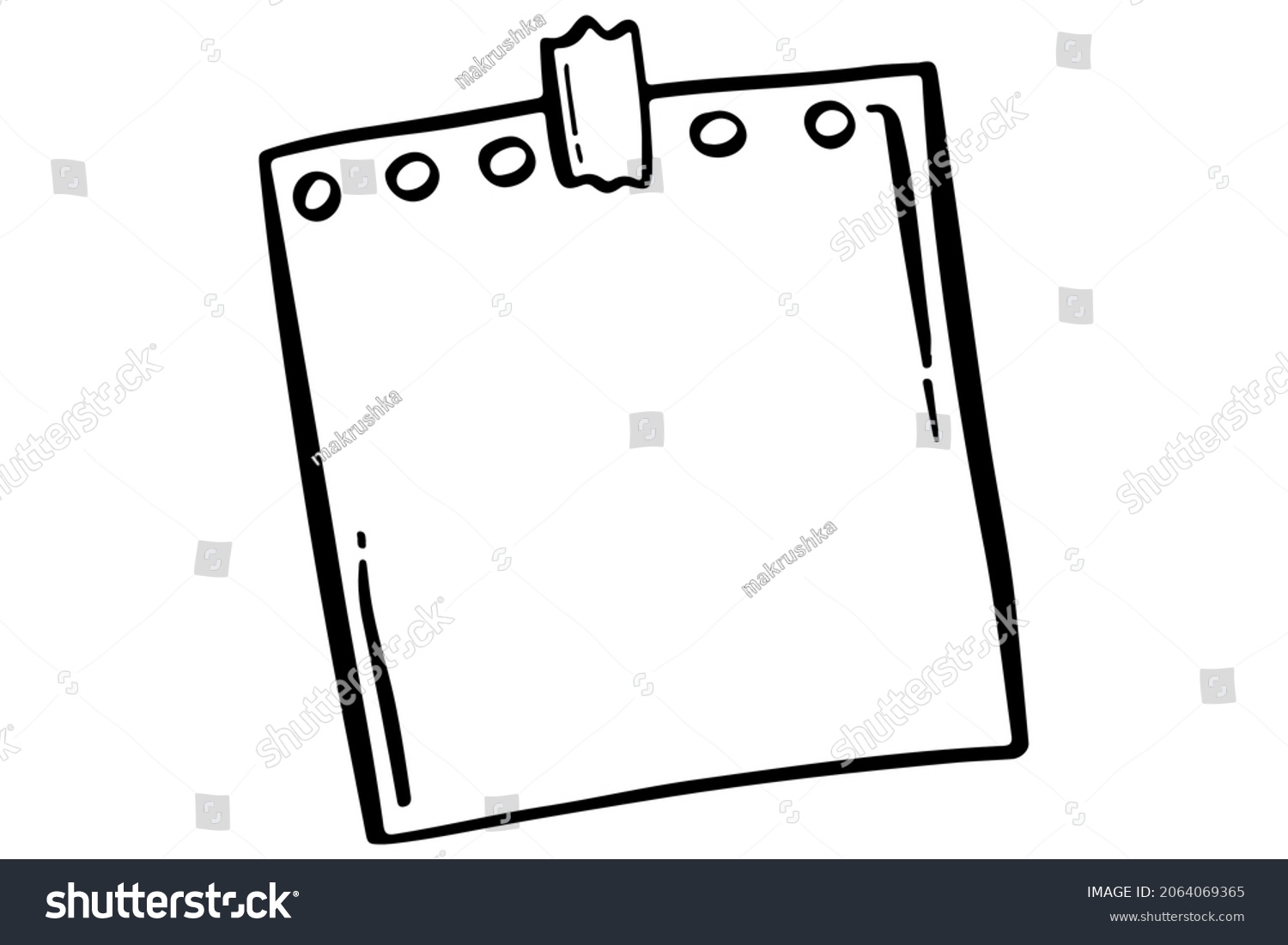 Notepaper Sketch Paper Note Doodle Hand Stock Vector (Royalty Free ...