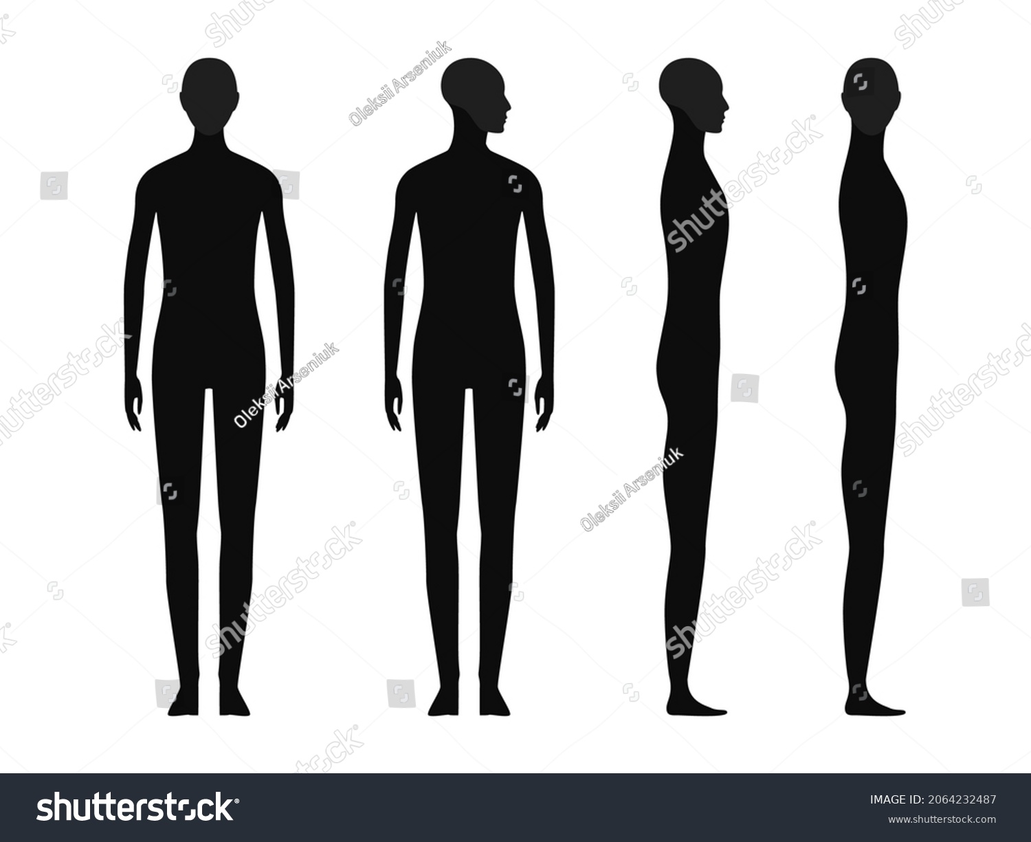 Human Body Silhouette Gender Neutral Person Stock Vector (Royalty Free ...