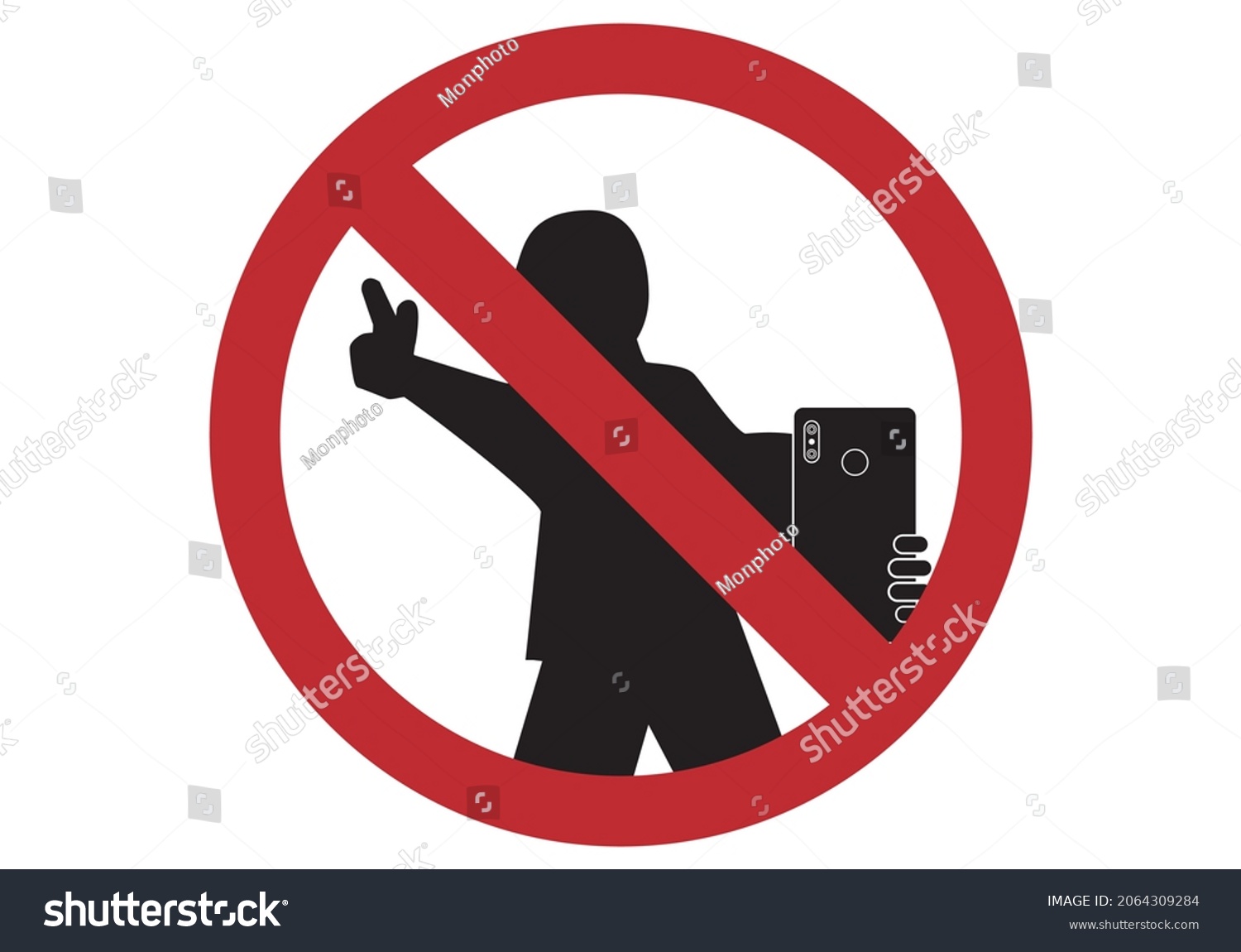 Selfie Forbidden Sign On White Background Stock Vector (Royalty Free ...