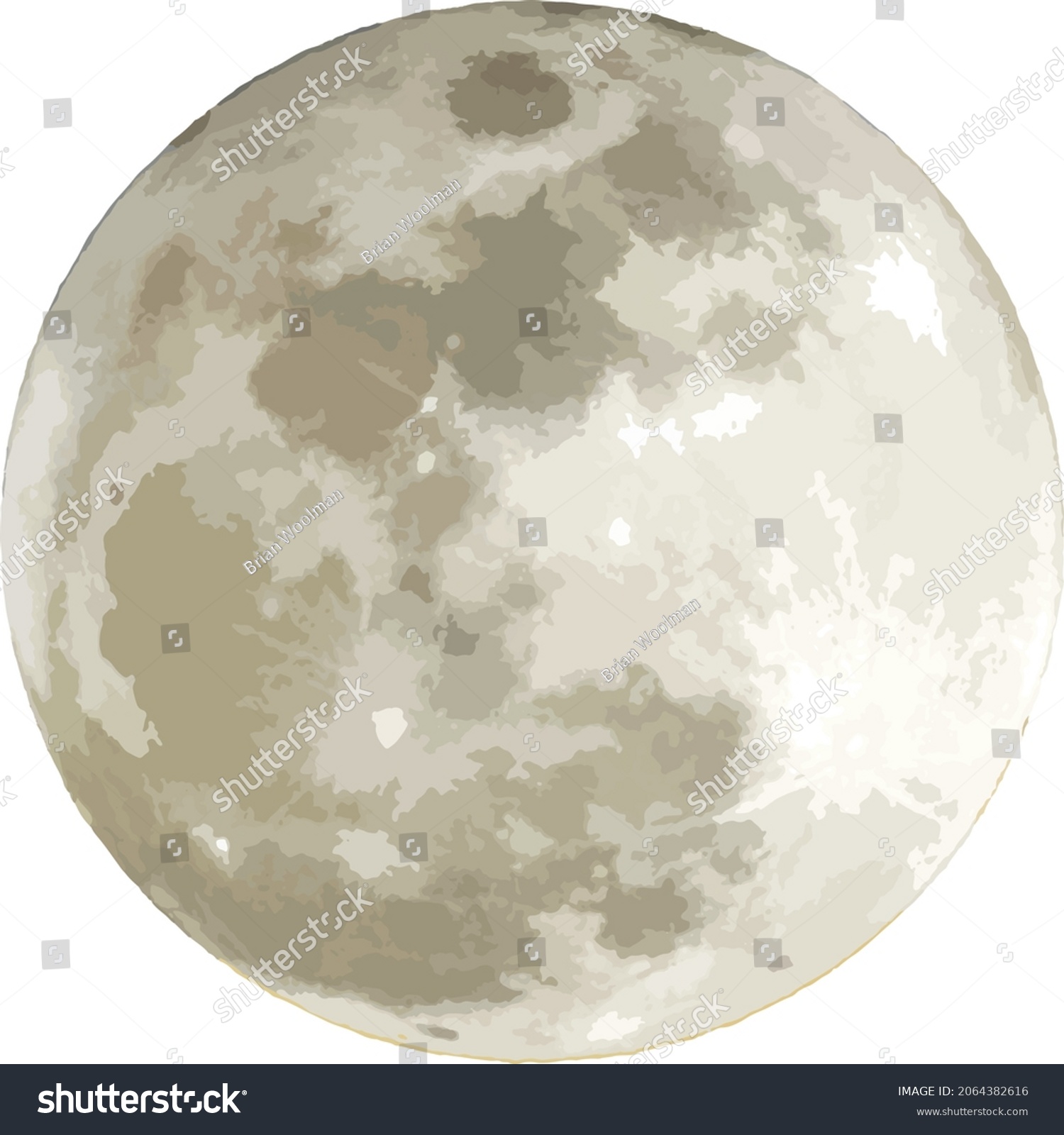 Vector Image Isolated Full Moon Stock Vector (Royalty Free) 2064382616 ...