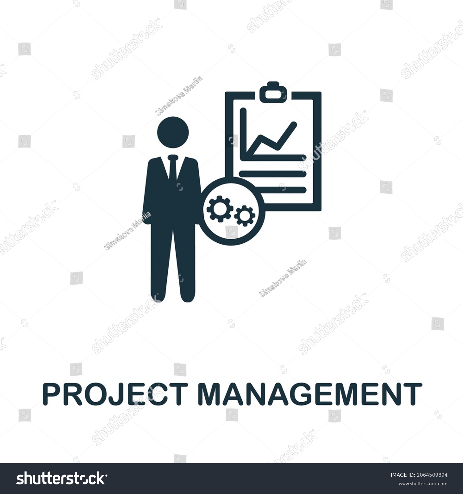 Project Management Icon Monochrome Simple Element Stock Vector (Royalty ...