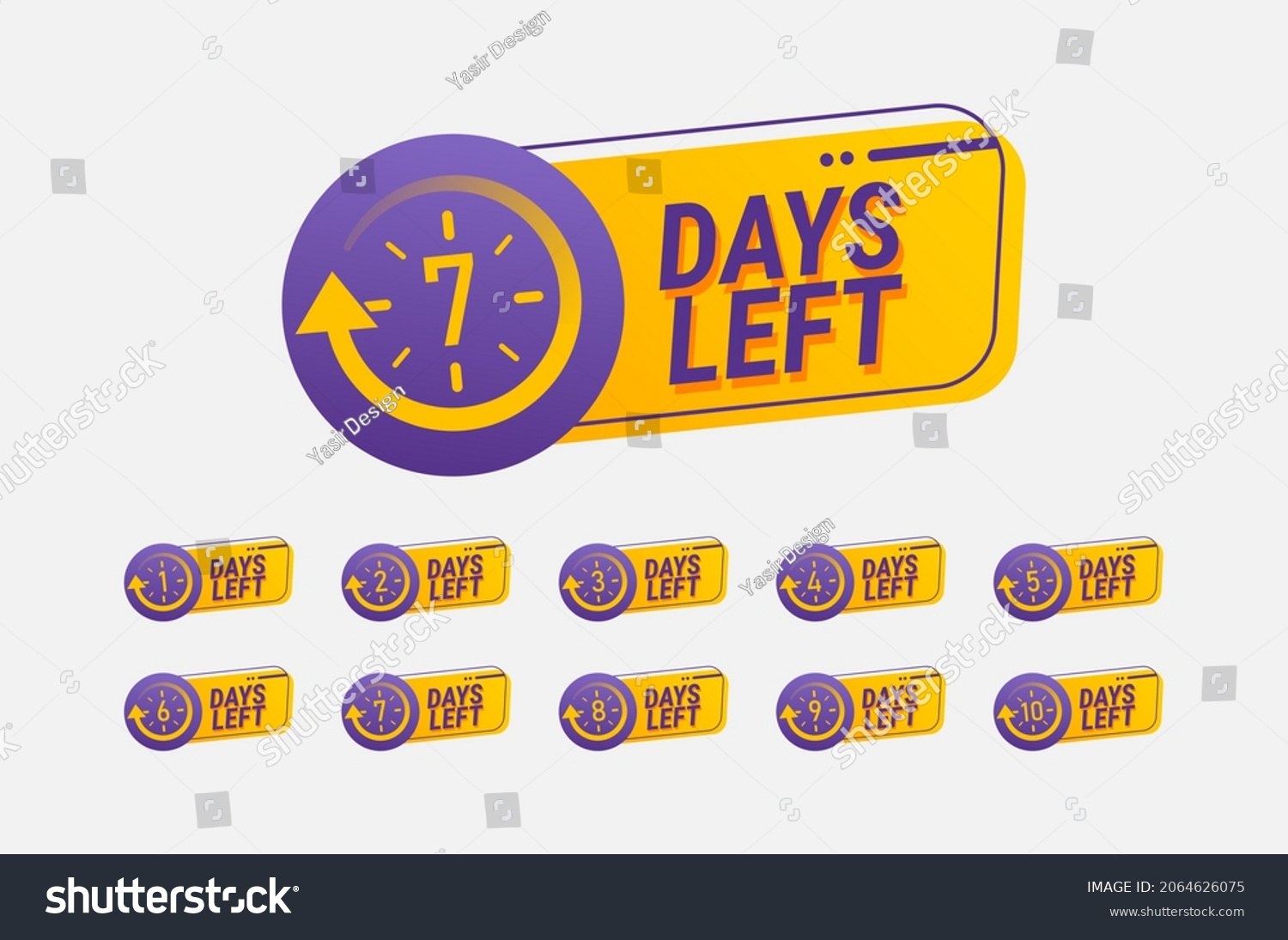 Number Days Left Countdown Vector Illustration Stock Vector (Royalty ...