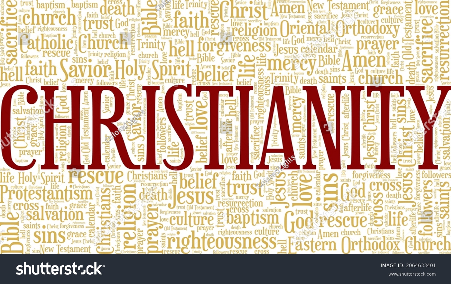 Christianity Vector Illustration Word Cloud Isolated Stock Vector ...