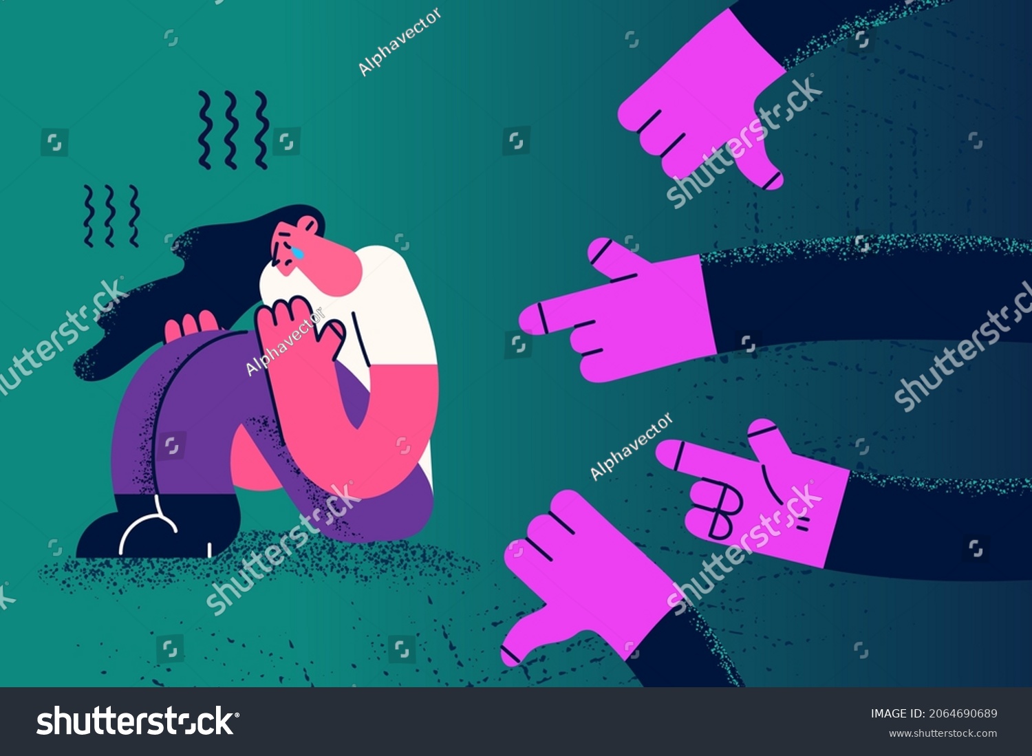 Depression People Influence Bullying Concept Human Stock Vector ...