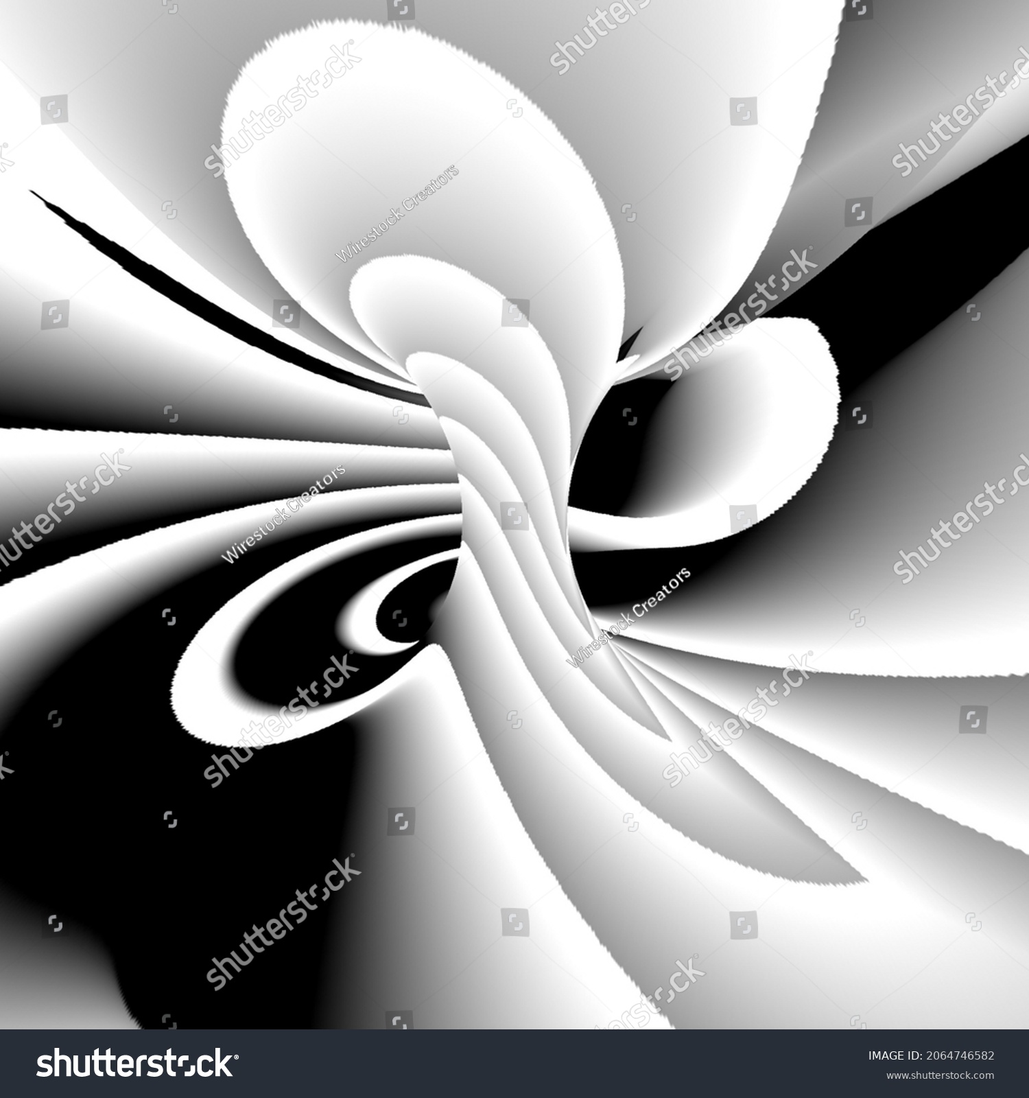 Grayscale Optical Illusion Swirling Elements 3d Stock Illustration ...