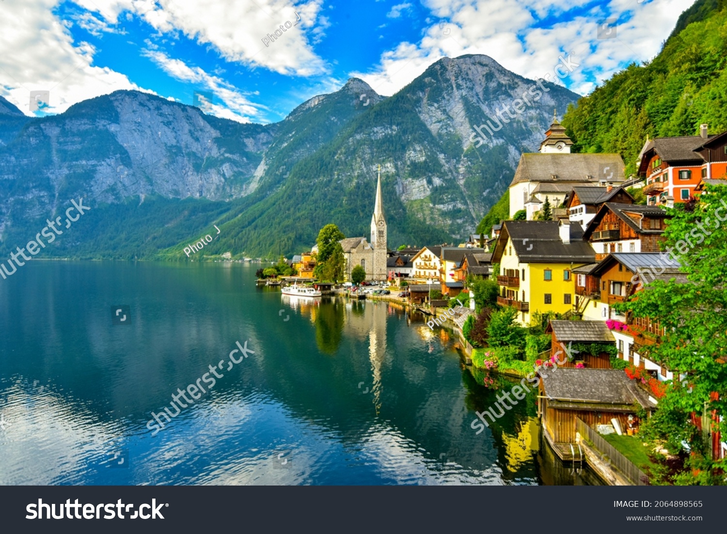 Scenic View Famous Hallstatt Village Hallstatter Stock Photo 2064898565 ...