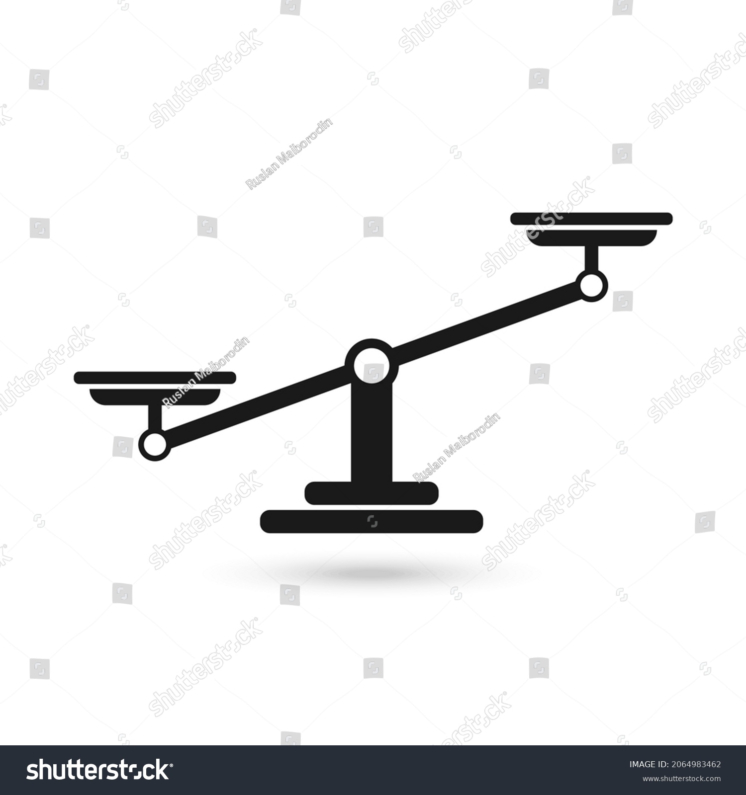 Scales Flat Design Icon Vector Black Stock Vector (Royalty Free ...