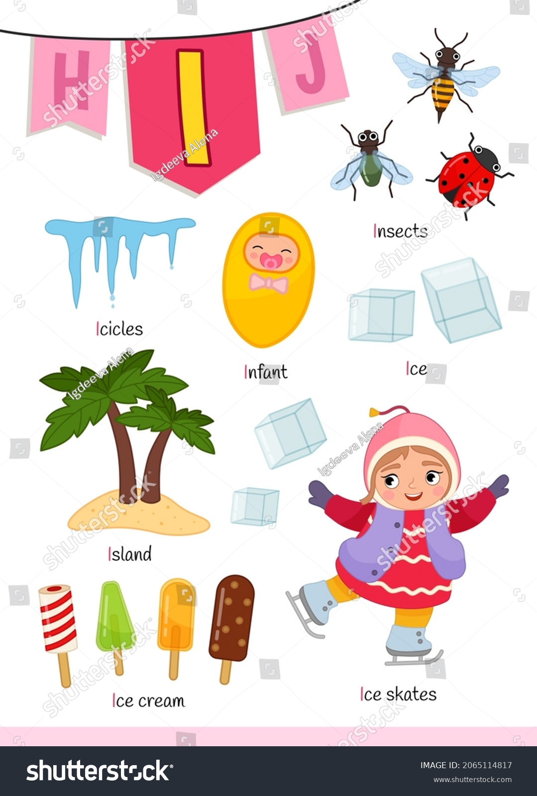 English Alphabet Cartoon Cute Children Illustrations Stock Vector ...