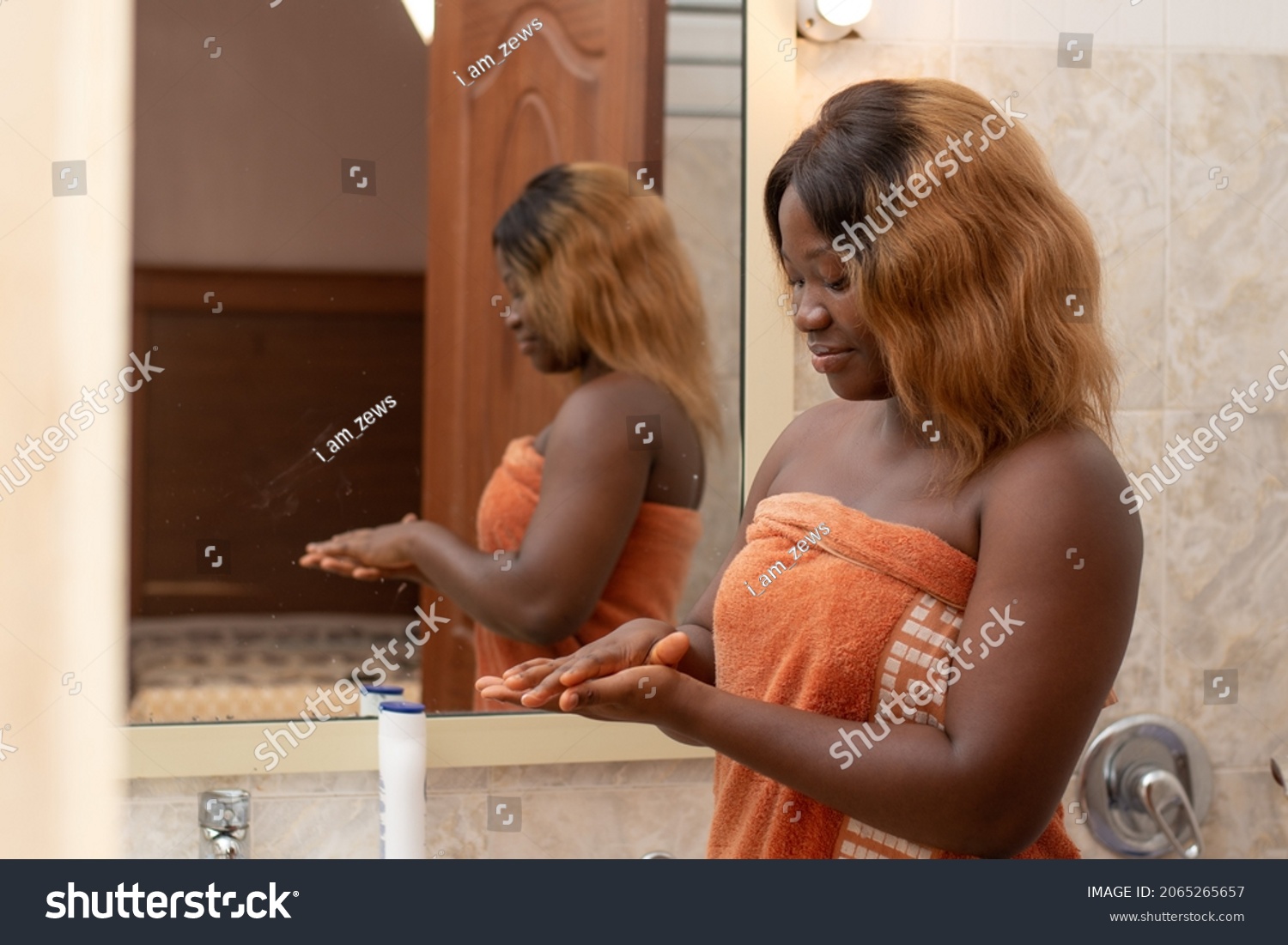 African Woman Body Lotion Her Palm Stock Photo Shutterstock