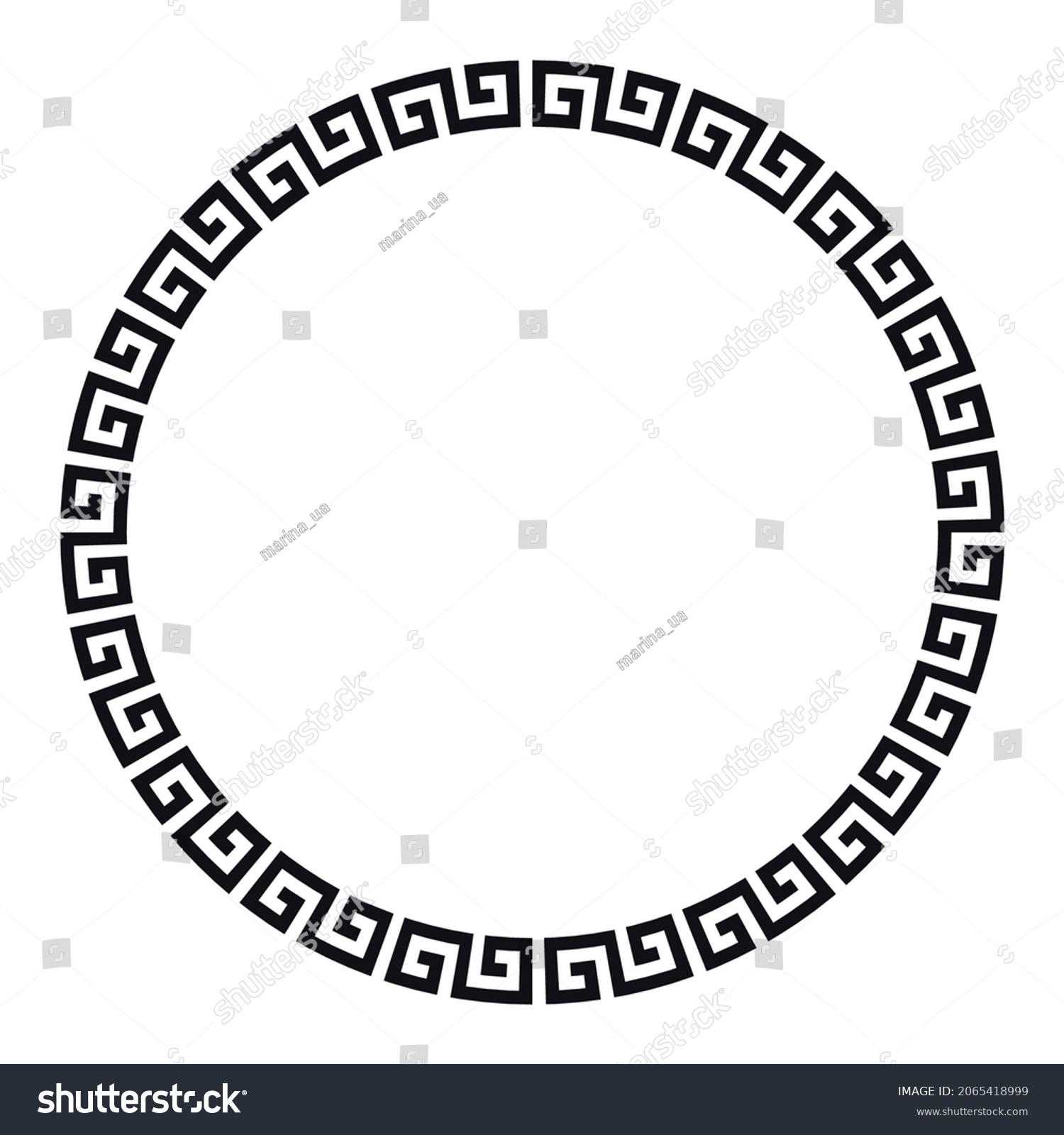 Greek Frame Circle Meander Border Repeated Stock Vector (Royalty Free ...