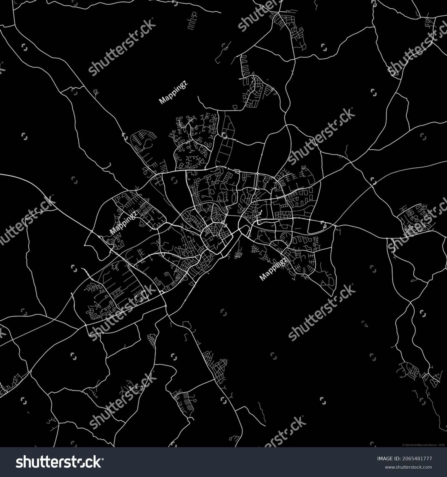 Area Map Vaesteras Swedendark Background Map Stock Illustration ...