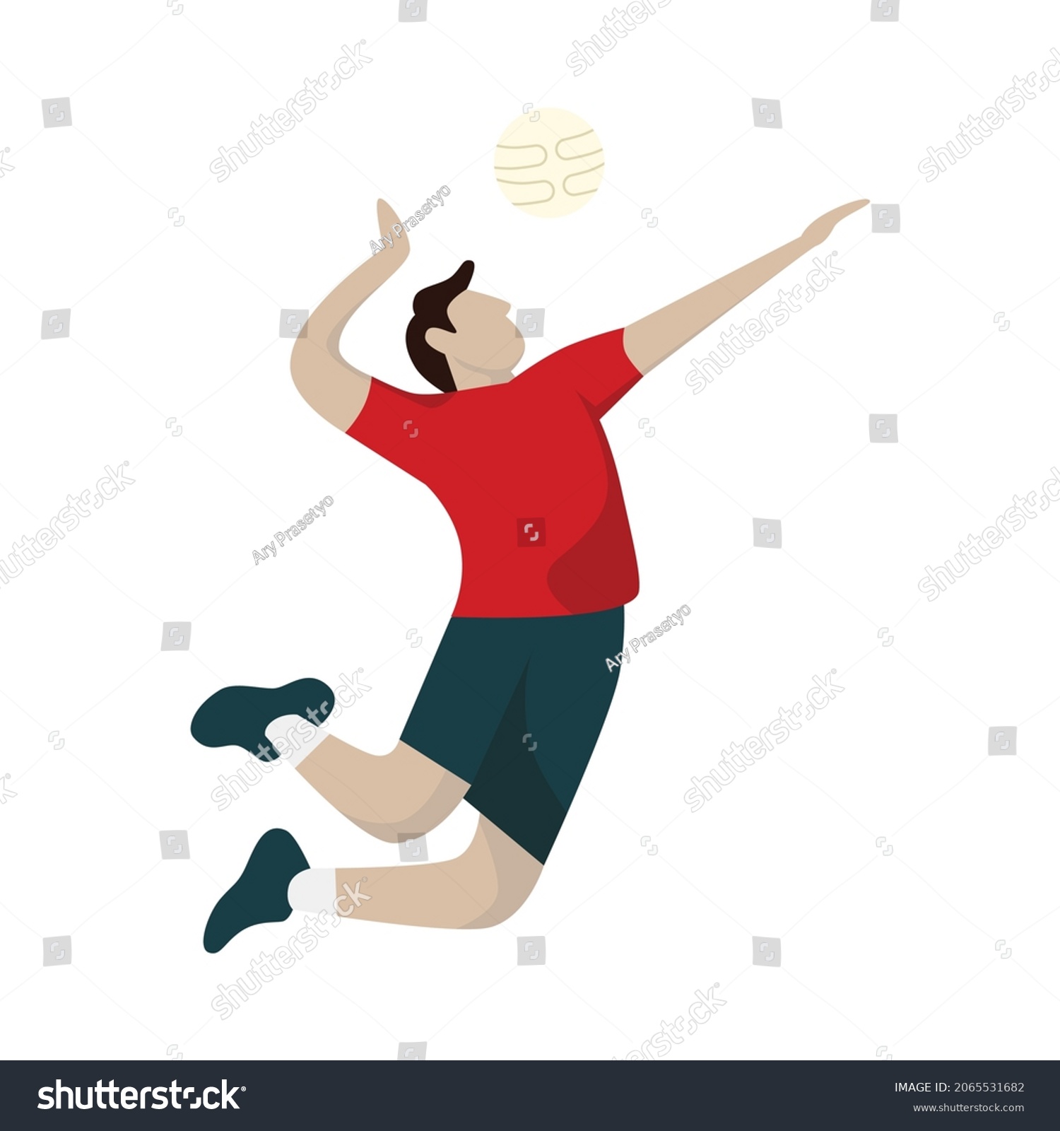 Volleyball Athlete Jumping Do Spike Male Stock Vector (Royalty Free ...