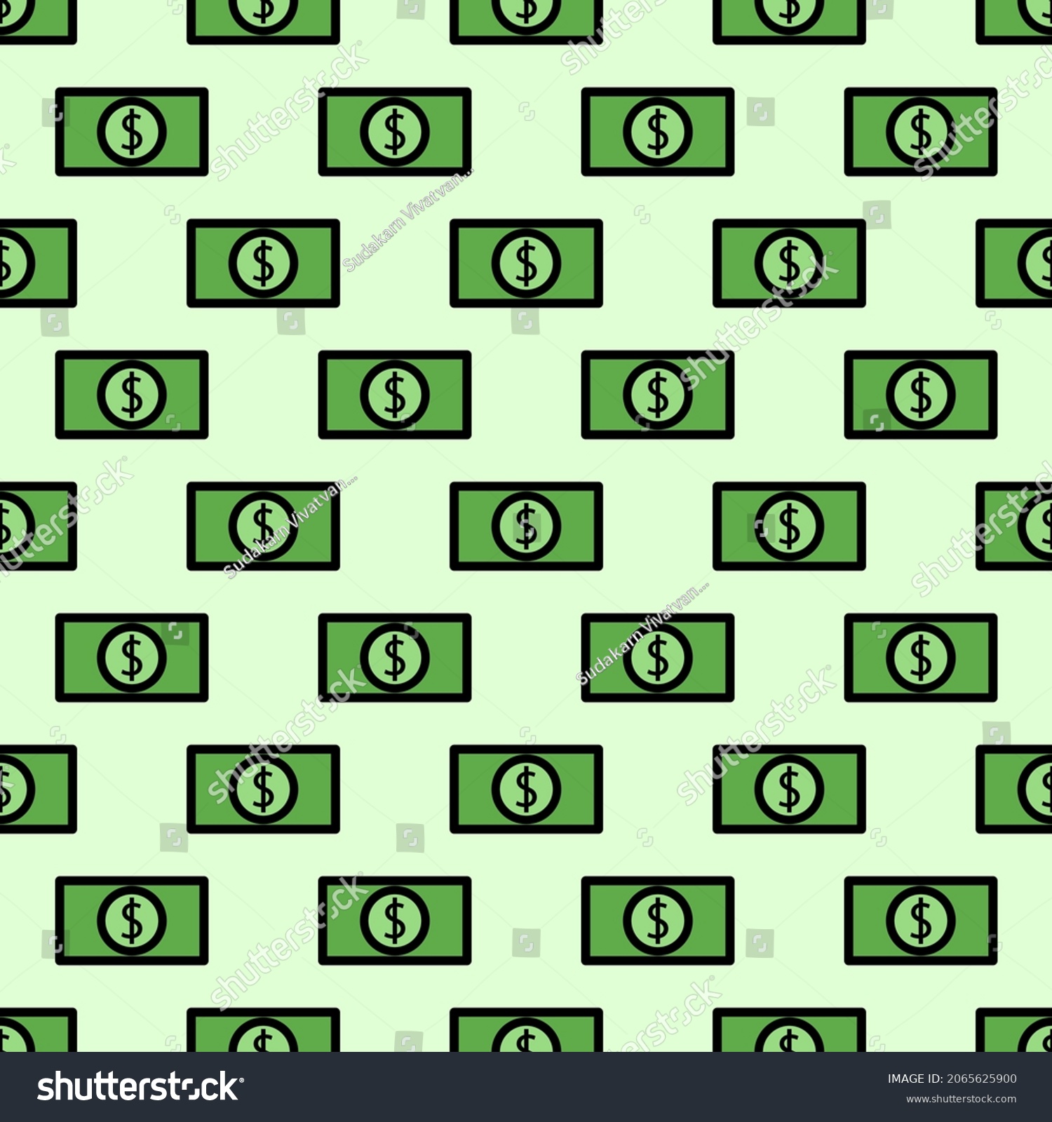 Dollars Banknote Pattern Background Seamless Pattern Stock Vector ...