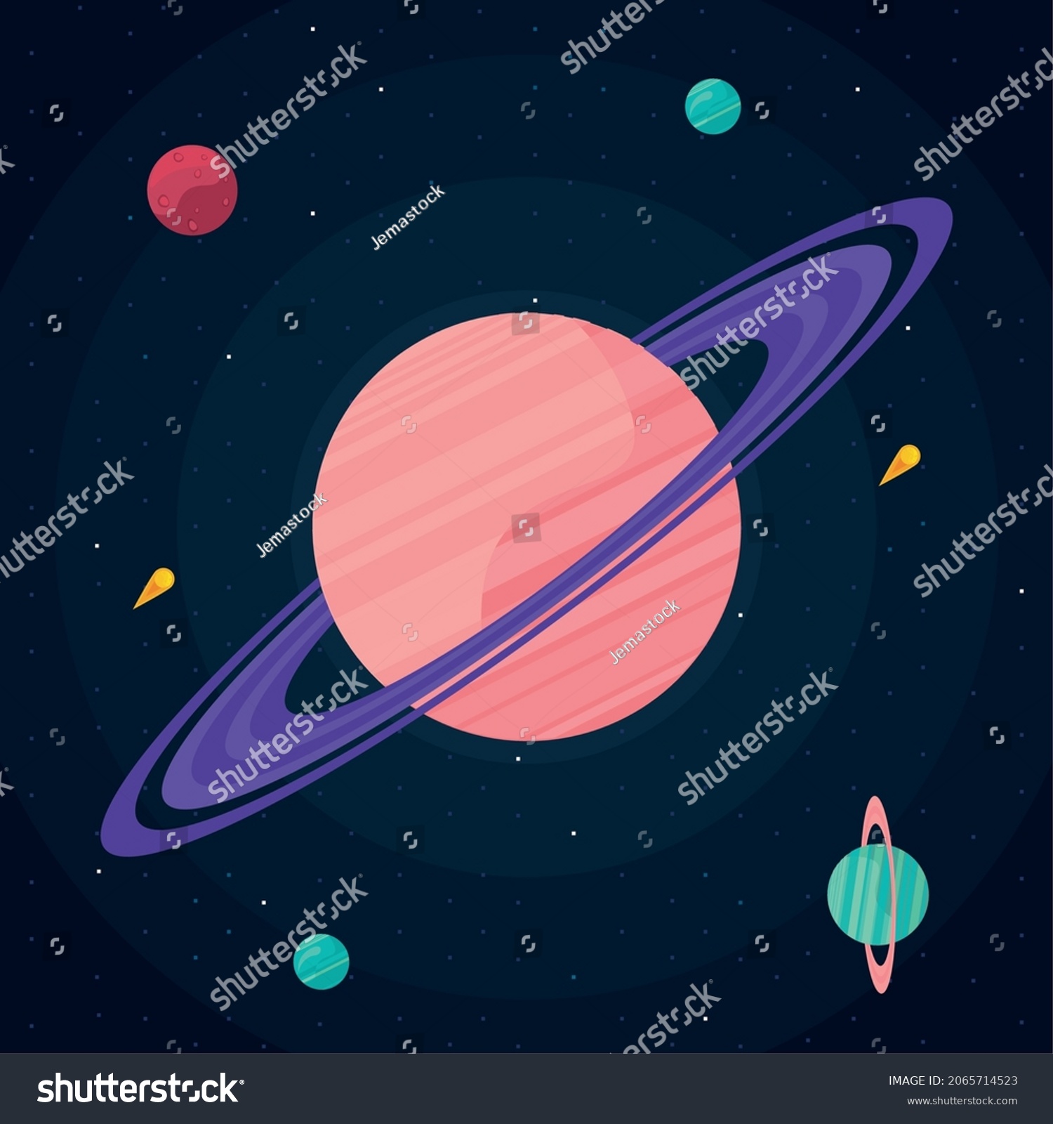 Saturn Planets Universe Scene Stock Vector Royalty Free 2065714523 Shutterstock 1314