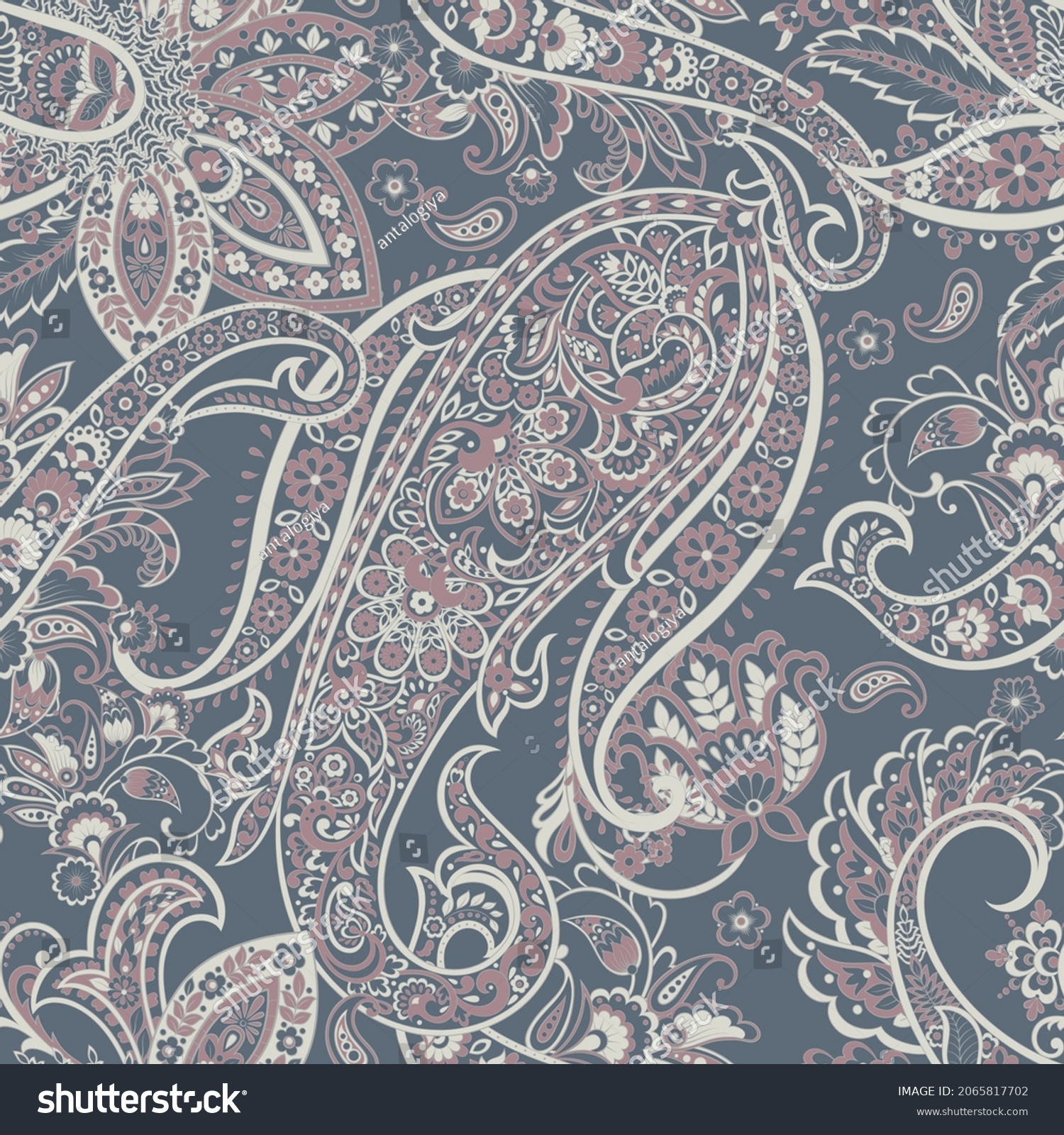 Paisley Seamless Pattern Vintage Background Batik Stock Illustration ...