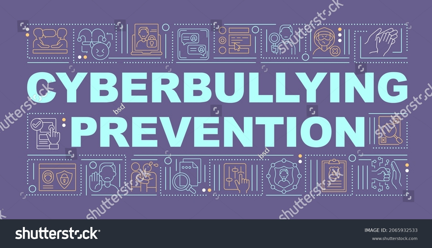 Cyberbullying Prevention Word Concepts Banner Accounts Stock Vector ...