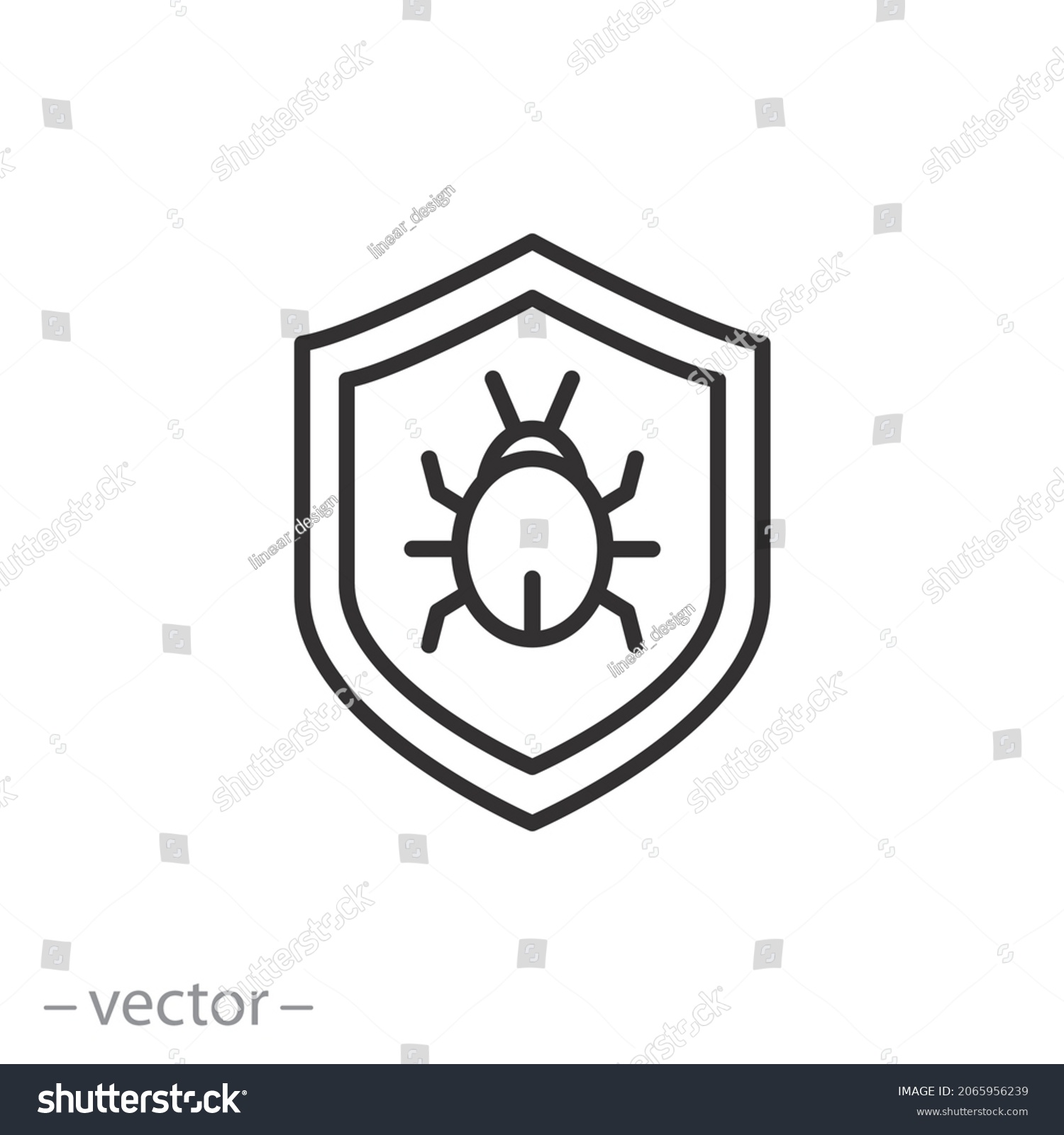 Antivirus Icon Malware Protect Cybersecurity Shield Stock Vector ...