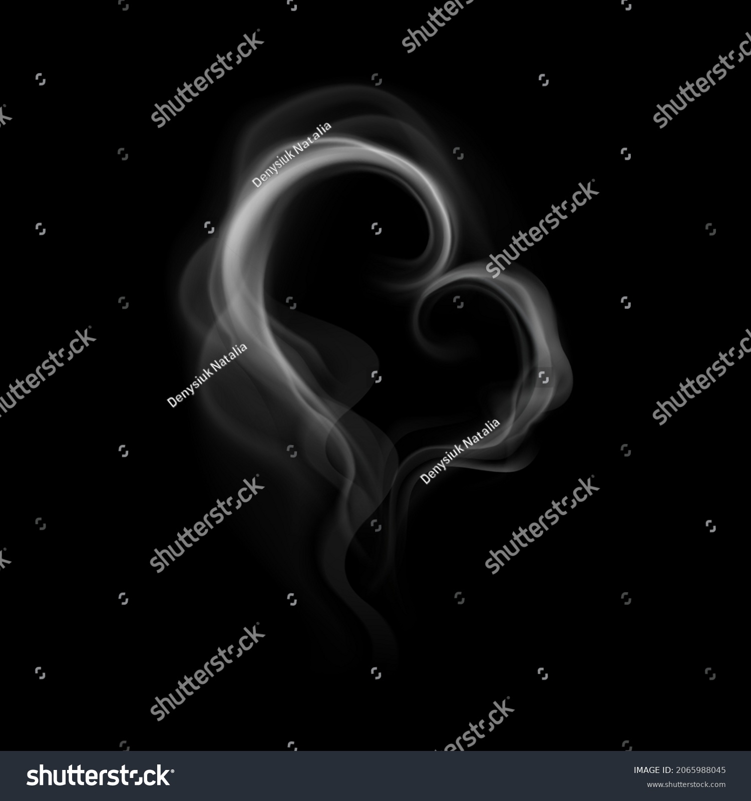 Smoke Heart Shape Design Rendering Isolated Stock Vector (Royalty Free ...