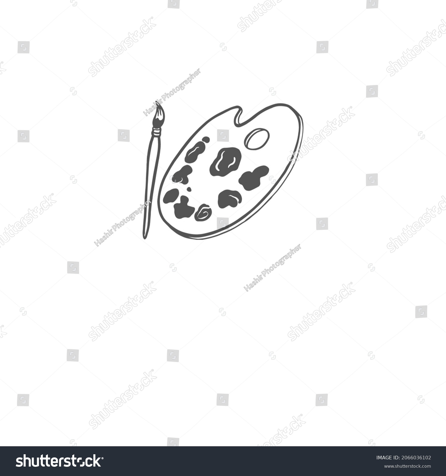 Painting Brush Logo Design White Background Stock Illustration ...