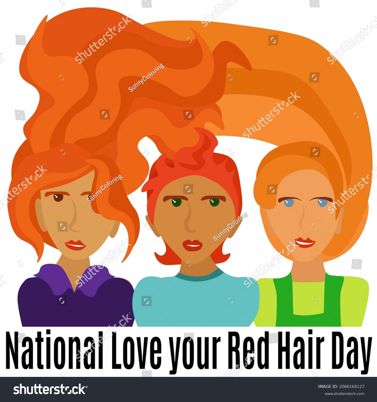 National Love Your Red Hair Day Stock Vector (Royalty Free) 2066164127