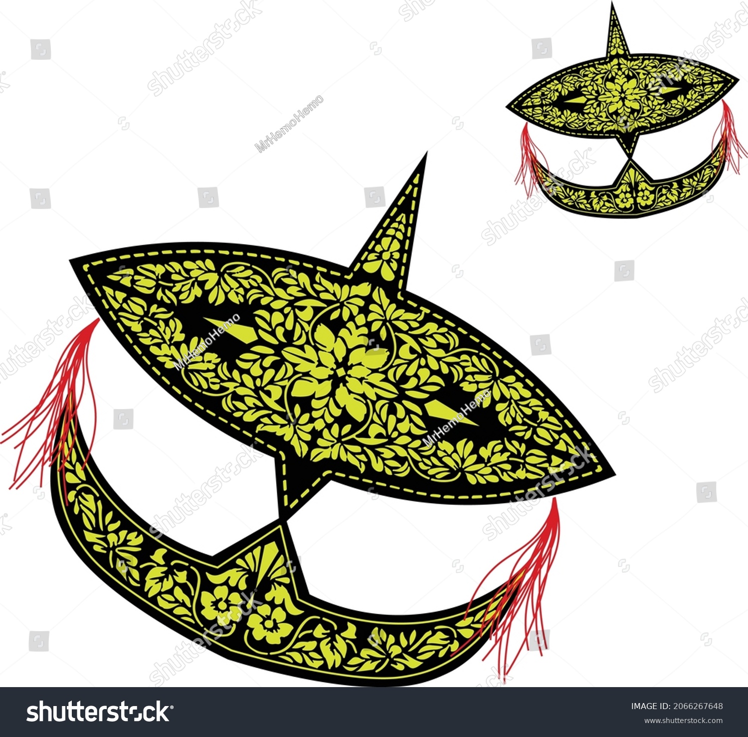 Vector Wau Bulan Graphic Design Use Stock Vector (Royalty Free ...