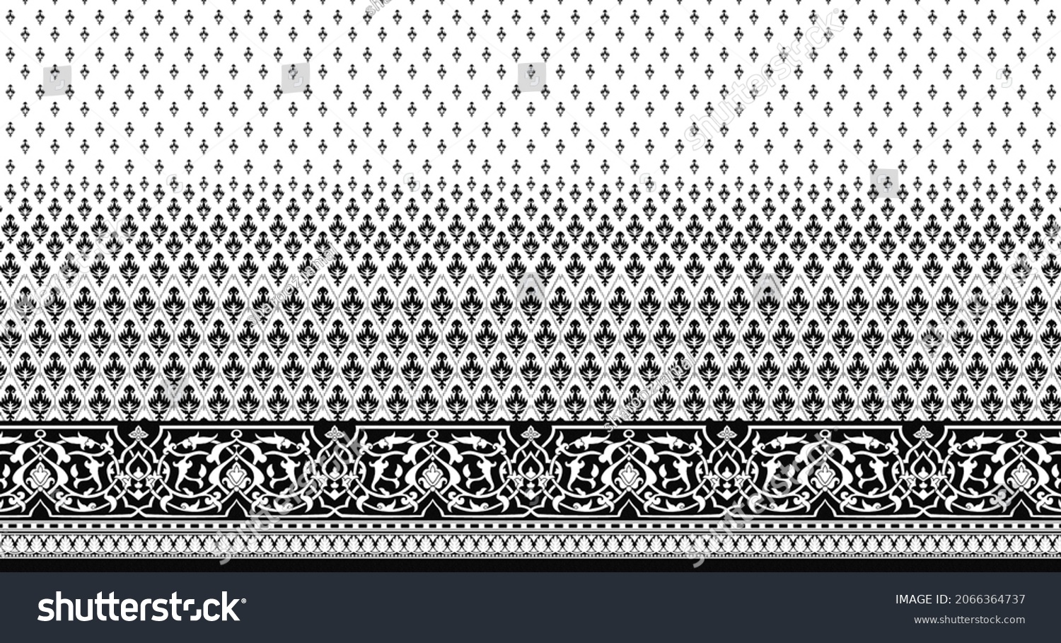 Baroque Motif Borders Black White Patterns Stock Illustration ...