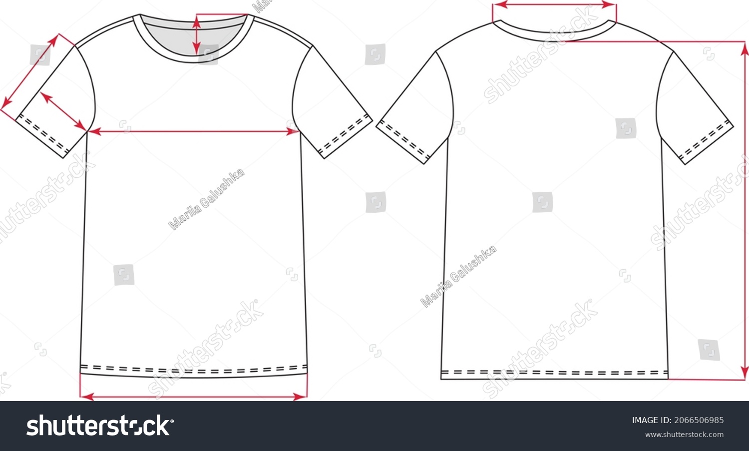 Tshirt Measurement Arrows Size Chart Illustration Stock Vector (Royalty ...