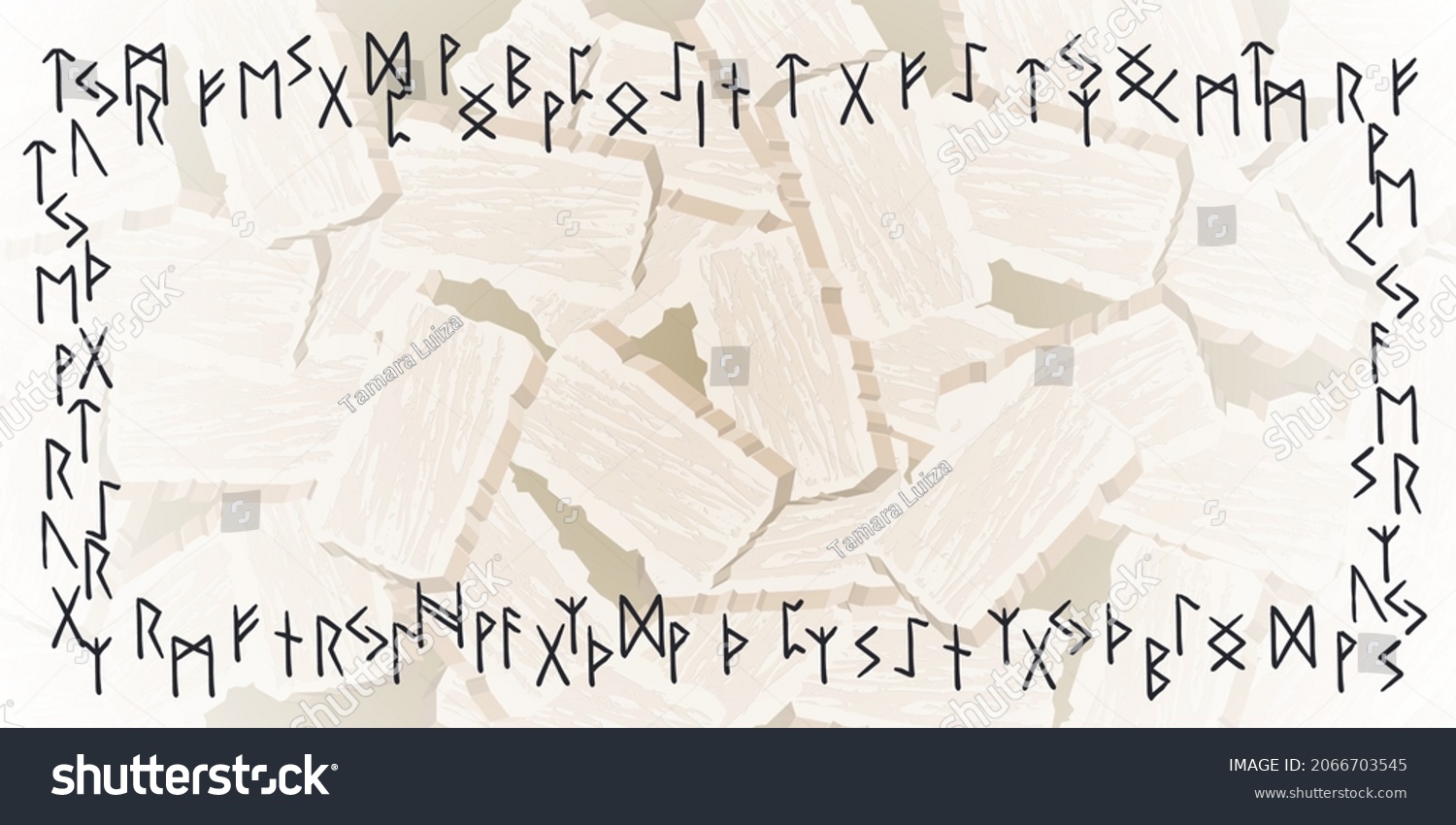 Runes Ethnic Pattern Runic Alphabet Futhark 库存矢量图（免版税）2066703545 ...