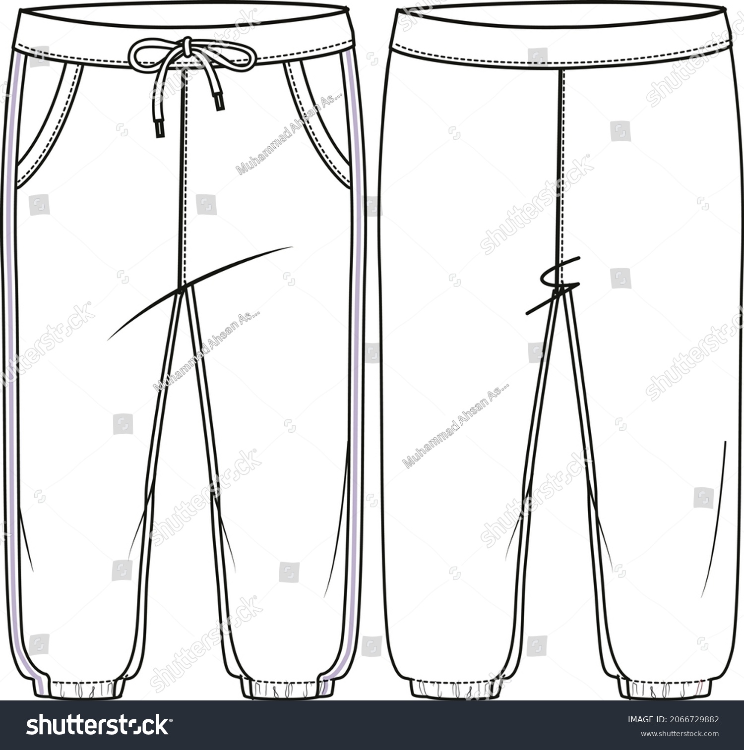 Kids Teens Joggers Pajams Sets Flat Stock Vector (Royalty Free ...