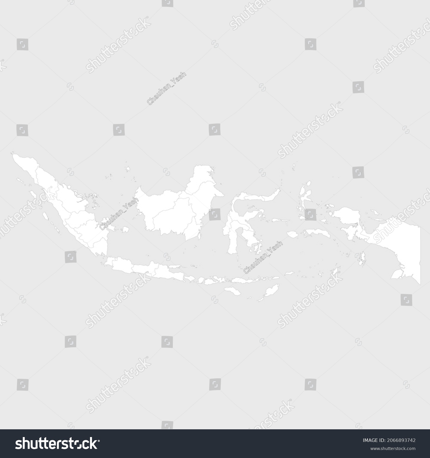 Indonesia Grey Map Vector Eps Stock Vector (Royalty Free) 2066893742 ...