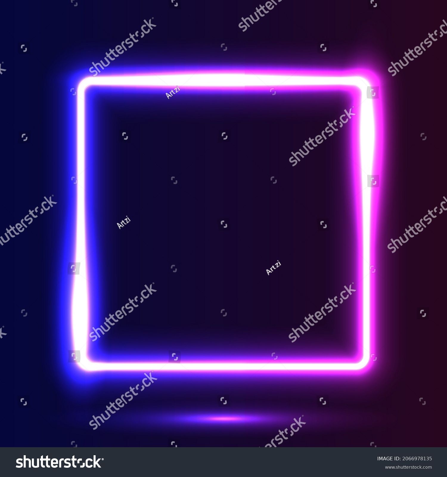 Futuristic Neon Frame Border Purple Blue Stock Vector (Royalty Free ...